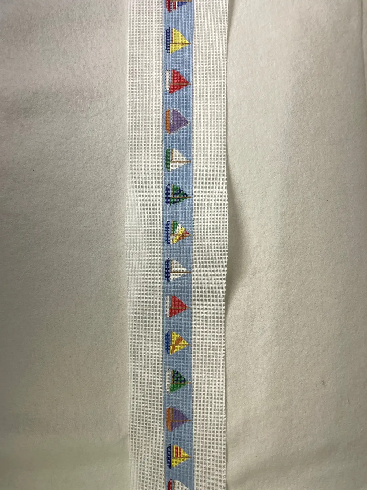 *Elm Tree Needlepoint Designs B550b Colorful Sailboats Belt 1
