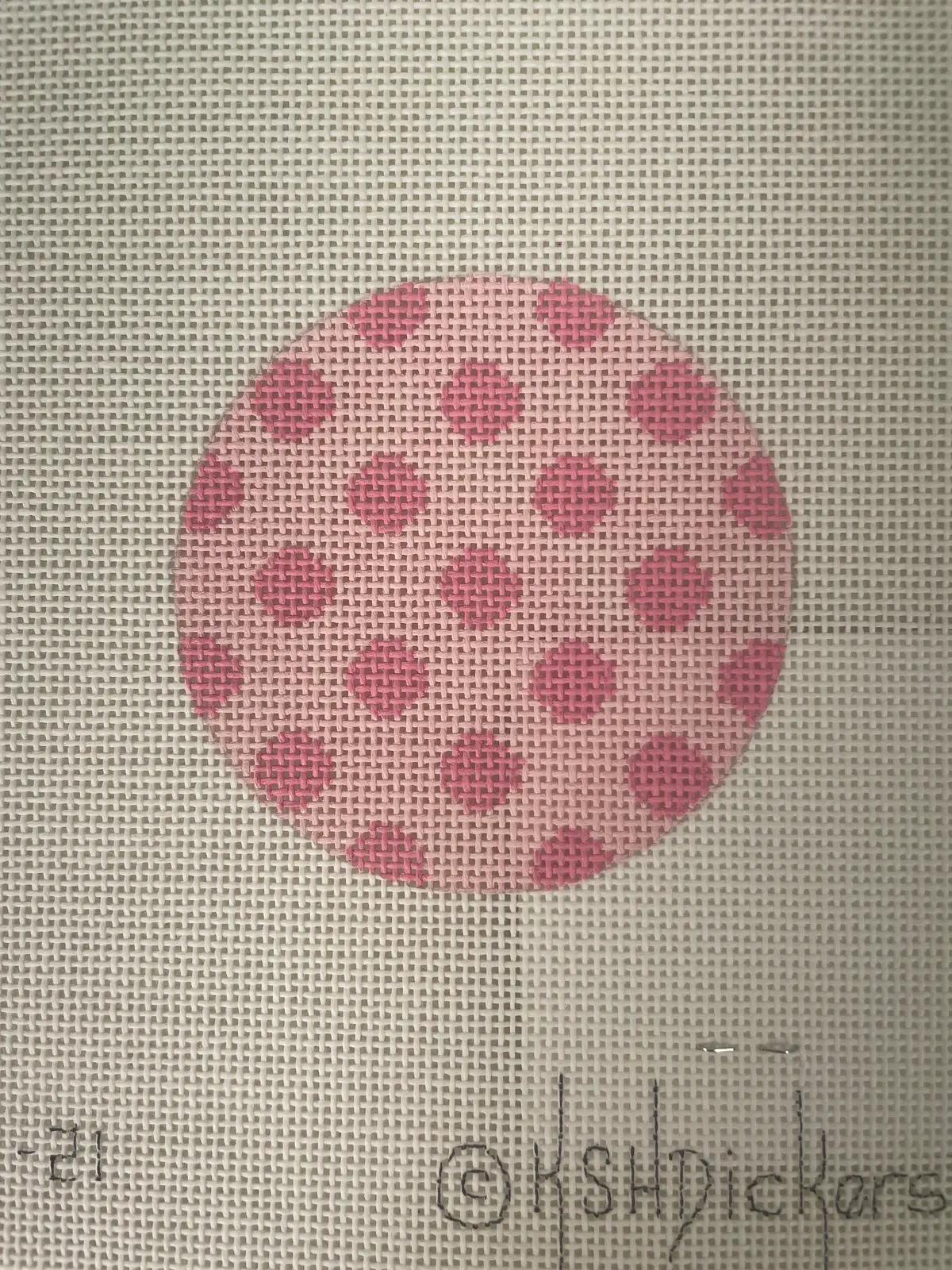 * Kate Dickerson Alb21 Bright Disk Letter Pink Polka Dots 1