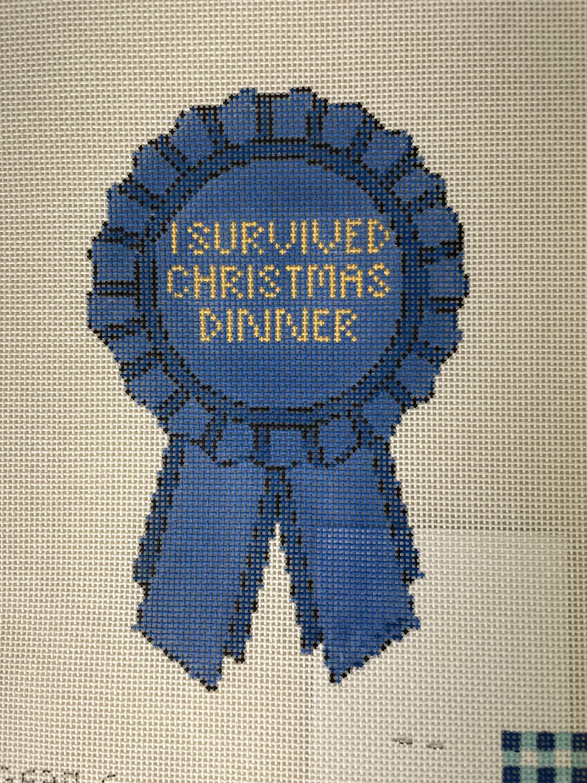 *The Gingham Stitchery- I Survived Christmas Dinner Ribbon 1
