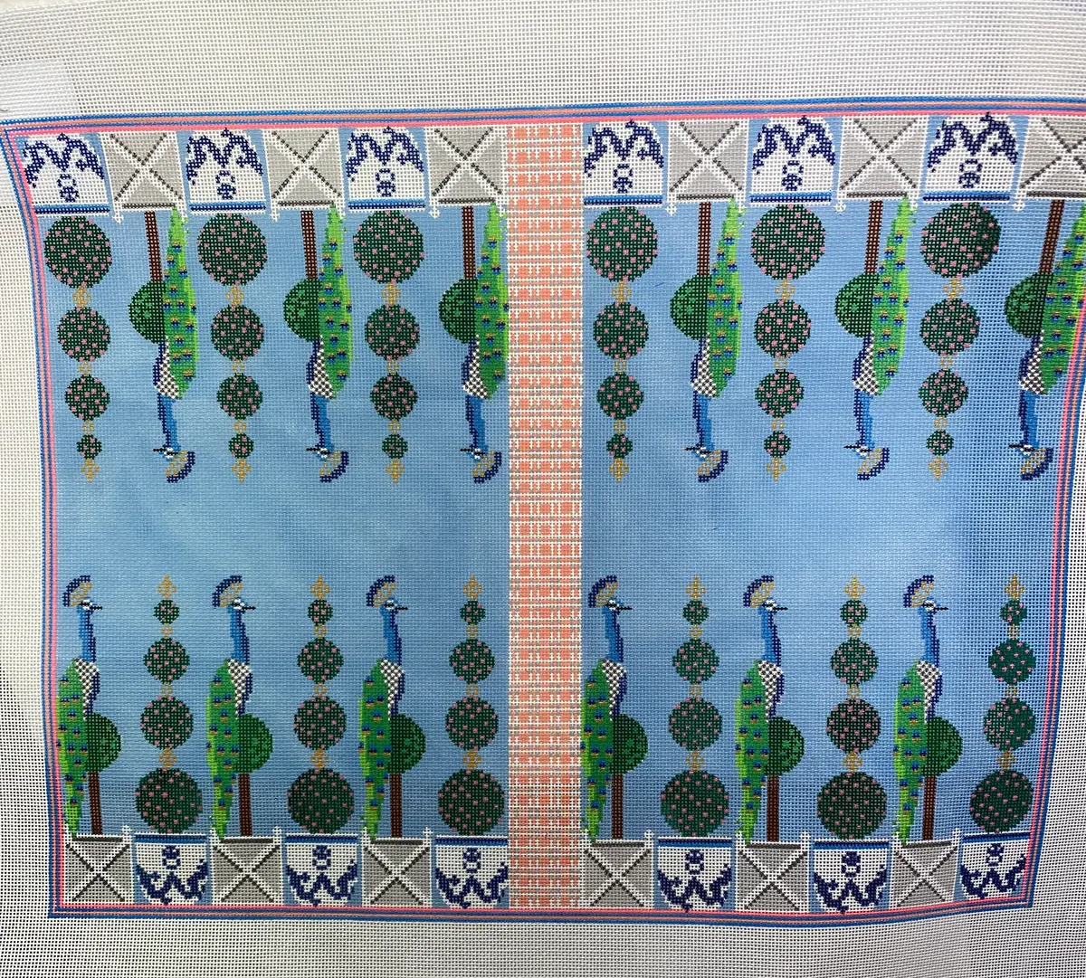 *Anne Fisher Needlepoint Af99 Peacock Backgammon Board 1