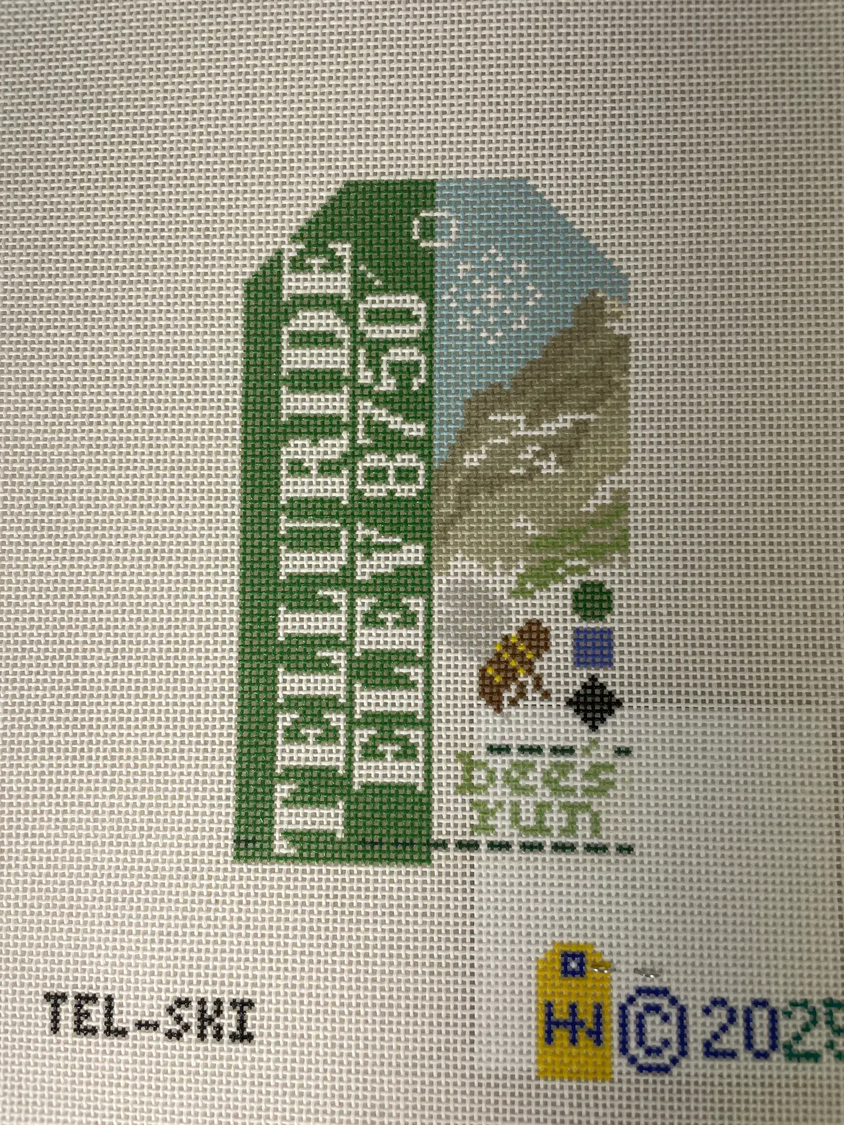 * Hedgehog Needlepoint Tel-Ski Telluride Ski Pass 1