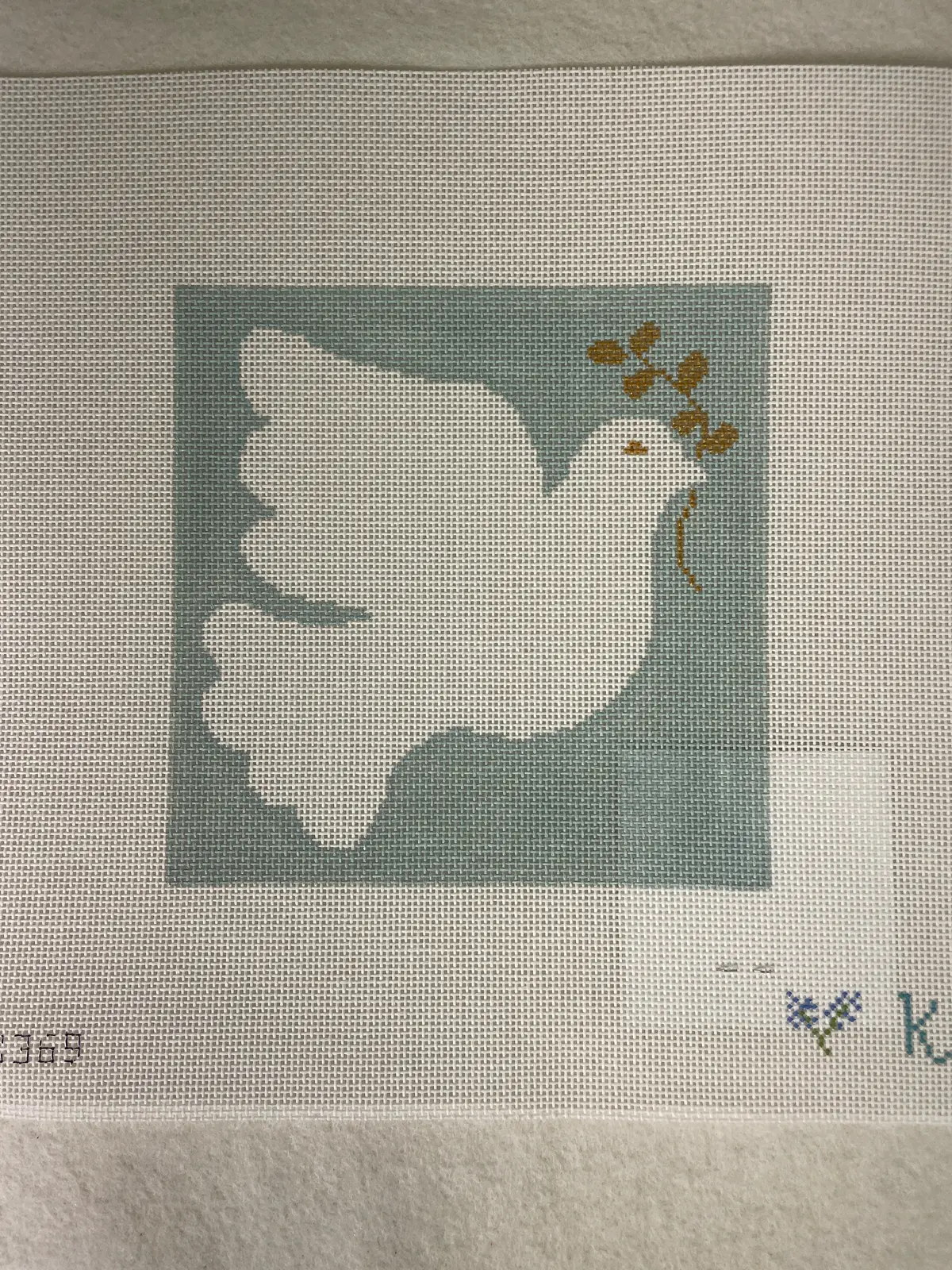 * Ndlpt Designs K369 Dove With Olive Branch- Blue 1