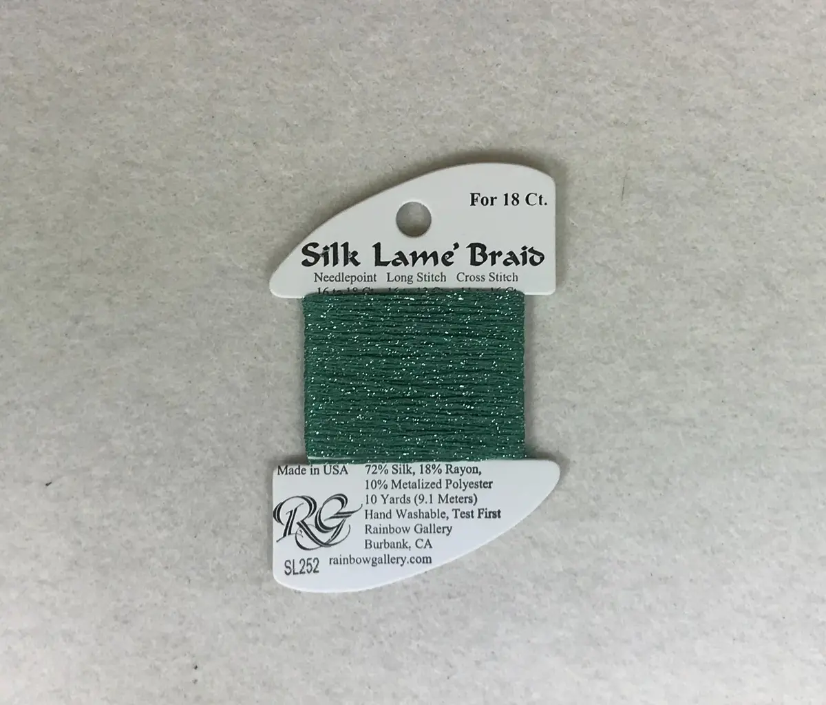 Silk Lame Braid Sl252 Caribbean Green 1