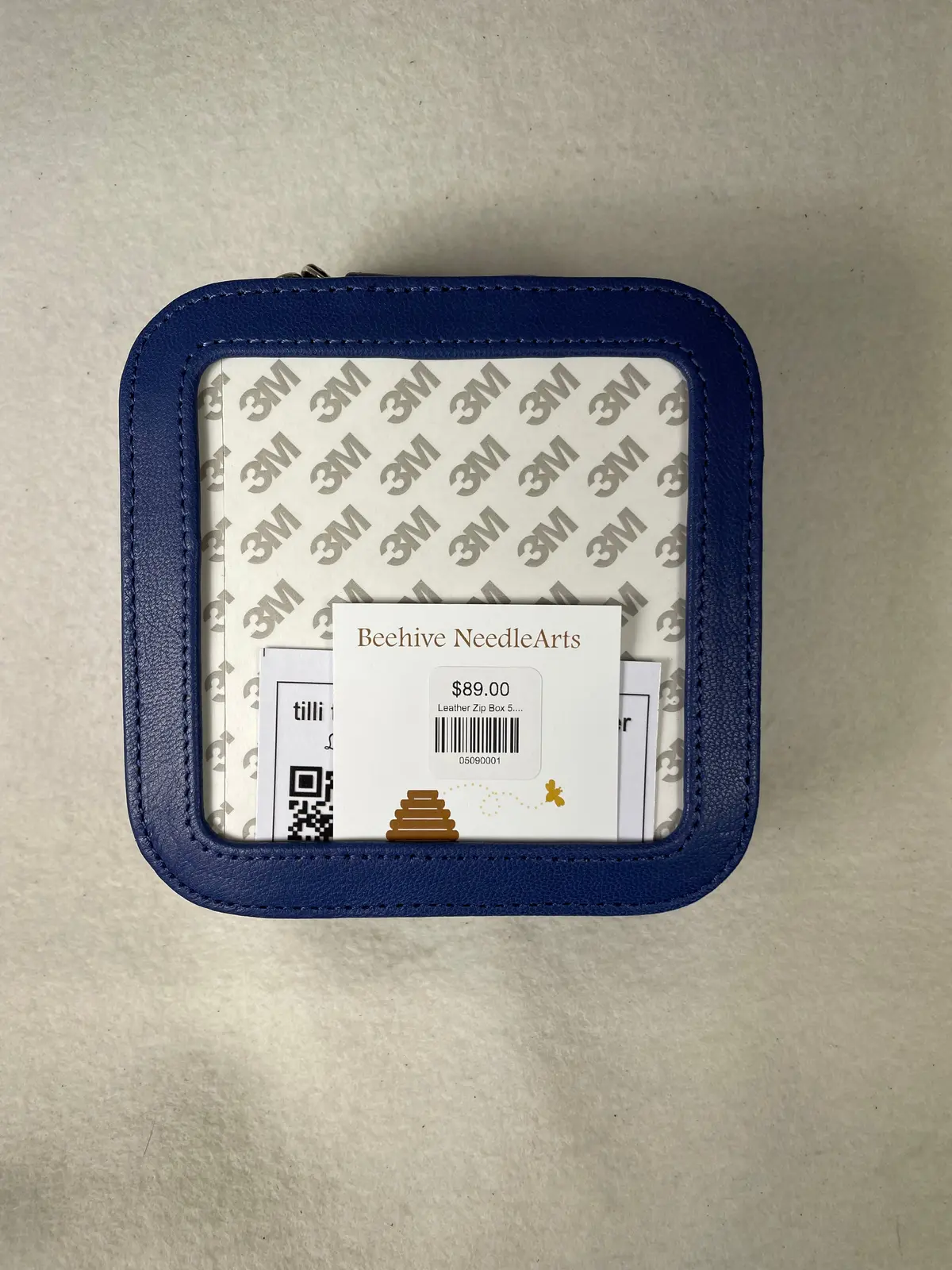 Leather Zip Box 5.5 Royal Blue 1