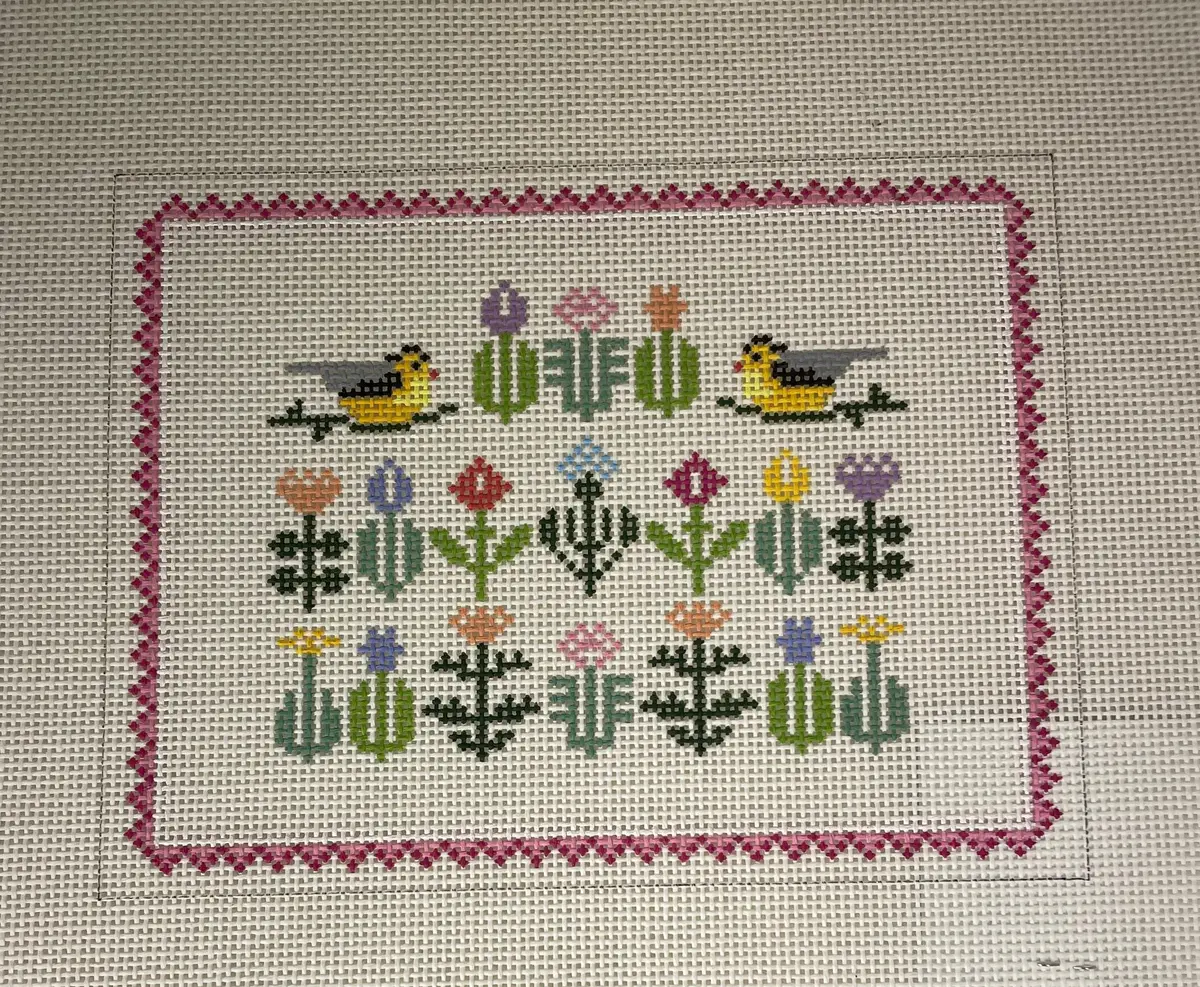 * Doolittle Stitchery P108 Sampler Pillow 1