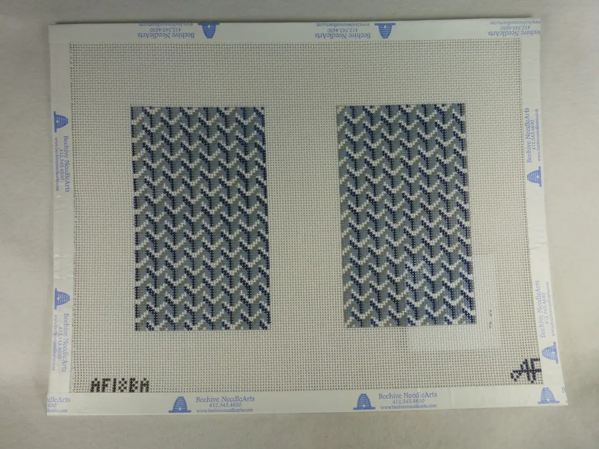 * Anne Fisher Needlepoint Af18ba Pattern Clutch Back Blue 1