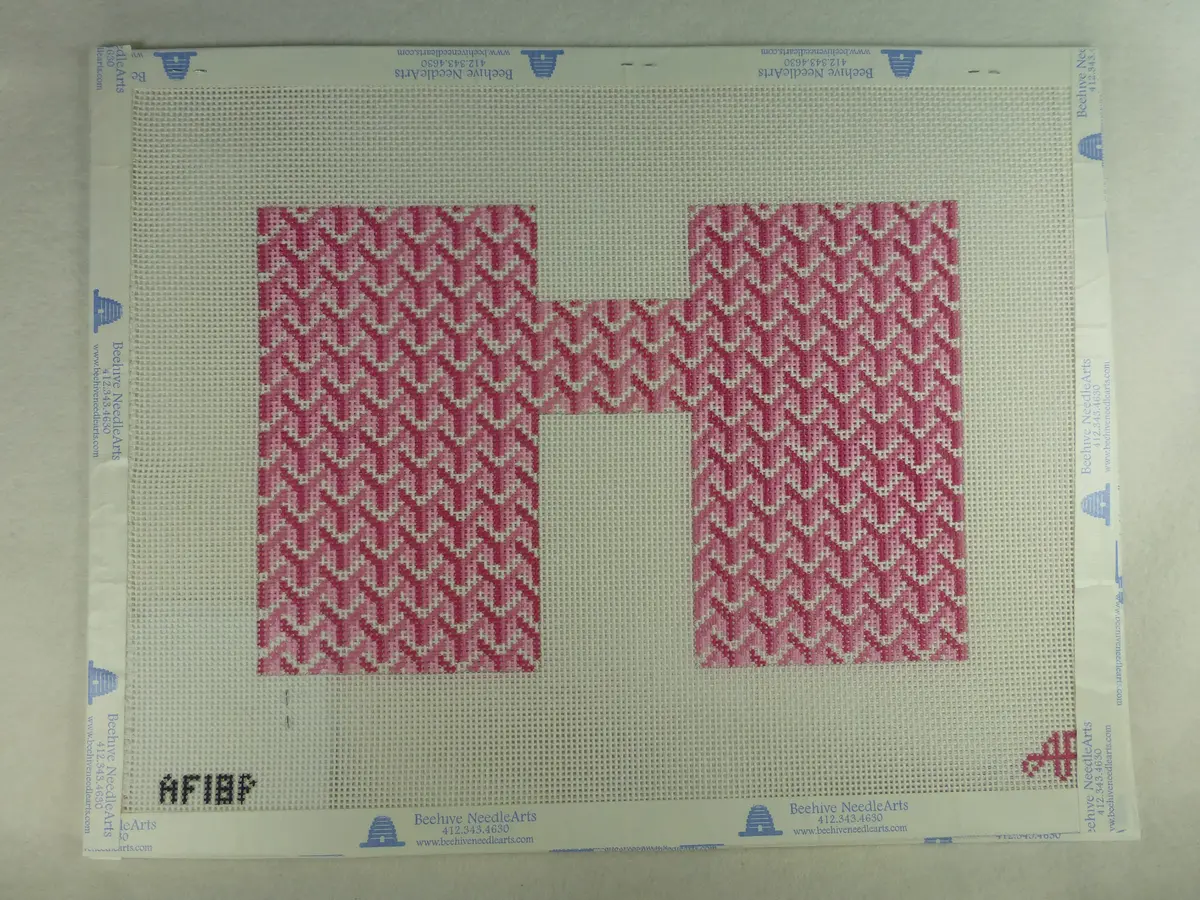 * Anne Fisher Needlepoint Af18p Pattern Clutch Front Pink 1