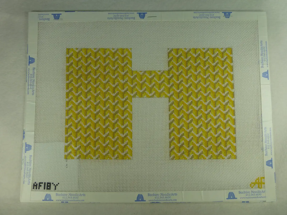 * Anne Fisher Needlepoint Af18y Pattern Clutch Front Yellow 1