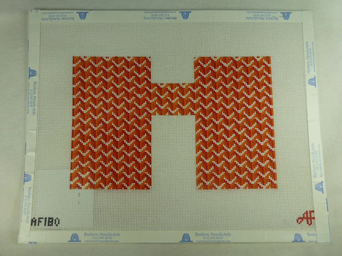 Anne Fisher Needlepoint Af180 Pattern Clutch Orange 1
