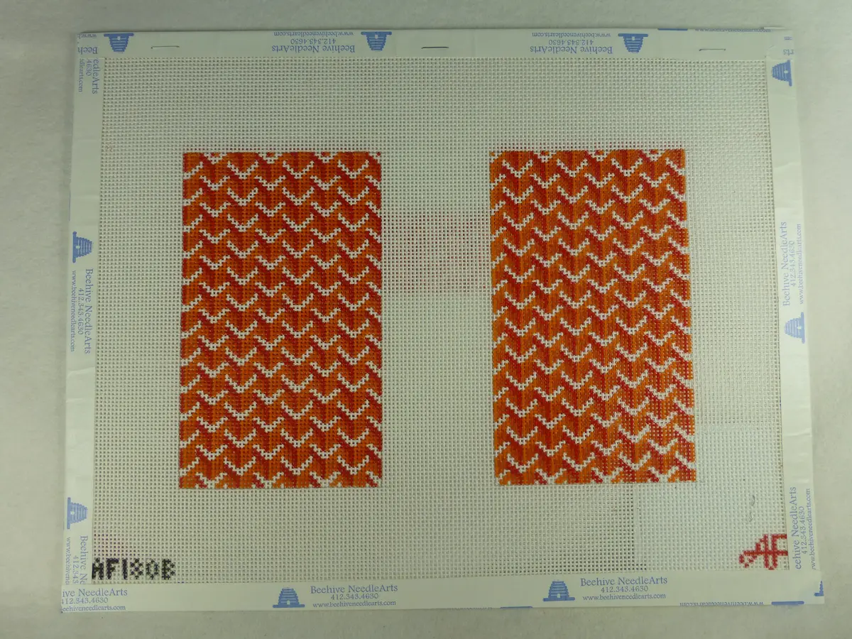 Anne Fisher Needlepoint Af180b Pattern Clutch Back Orange 1