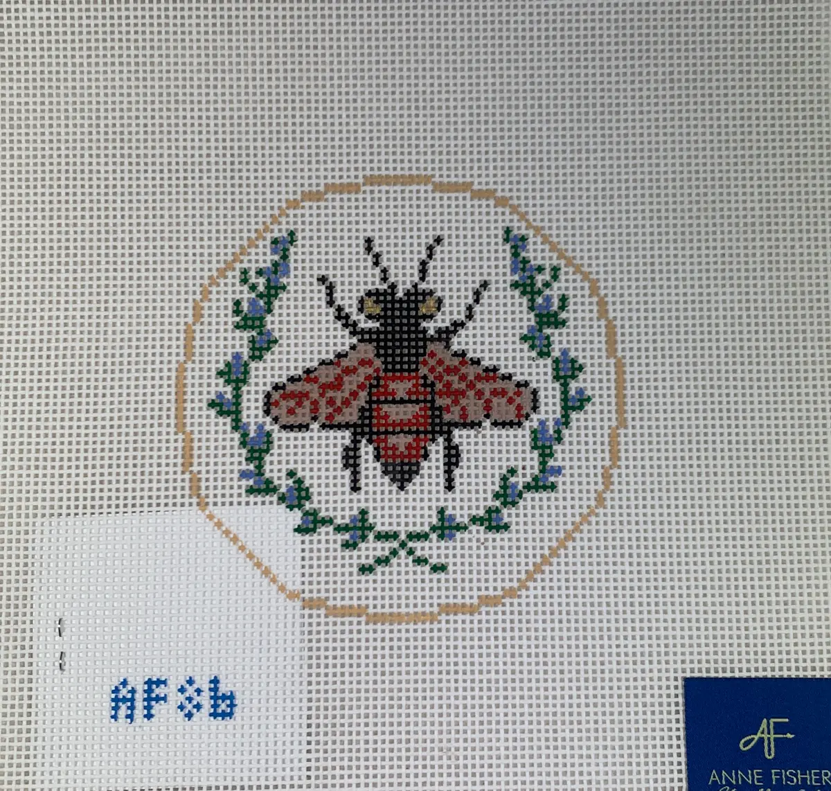 * Anne Fisher Needlepoint Af86 Black Bee Insert 1
