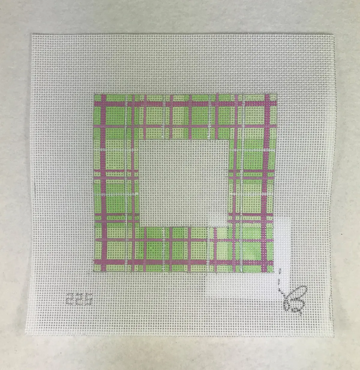 * Beth Gantz Designs 225Lp Lime/Pink Plaid Square 1
