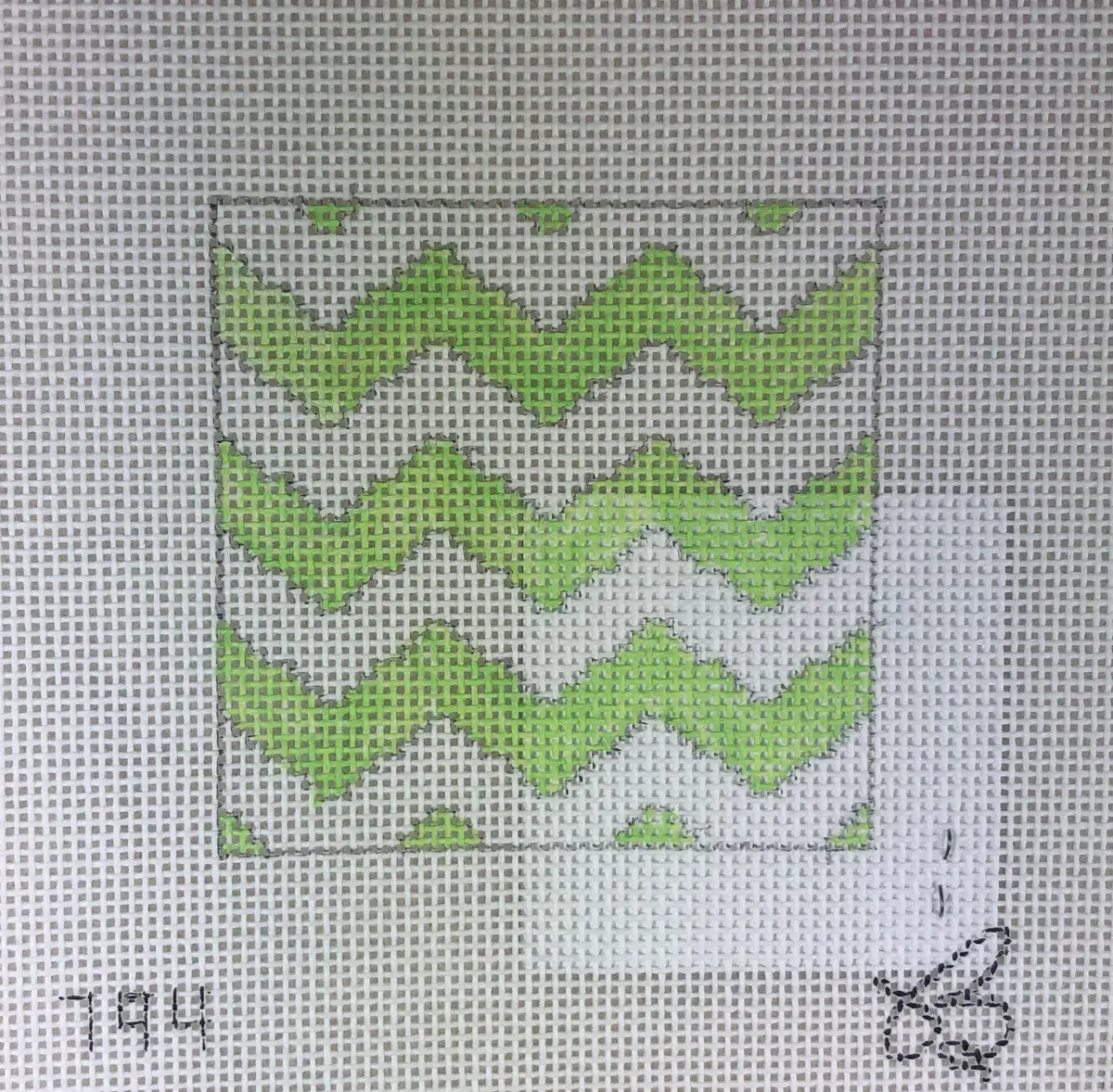 * Beth Grantz Designs 120 794Lw Chevron, Lime/White 1