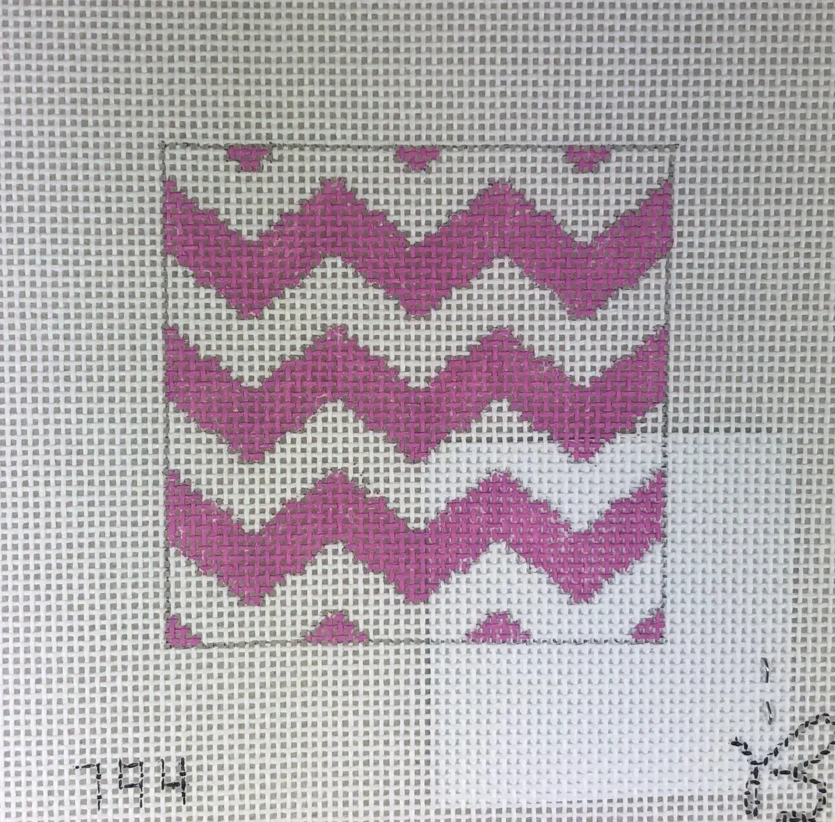 * Beth Grantz Design 120 794Pw Chevron, Pink/White 1