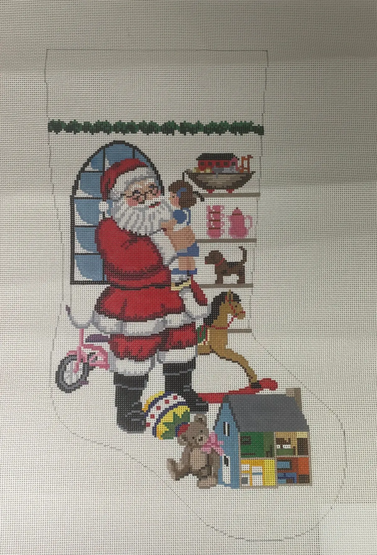 Susan Roberts 0129 Standing Santa In Front Of Window, Girl- 13M 1