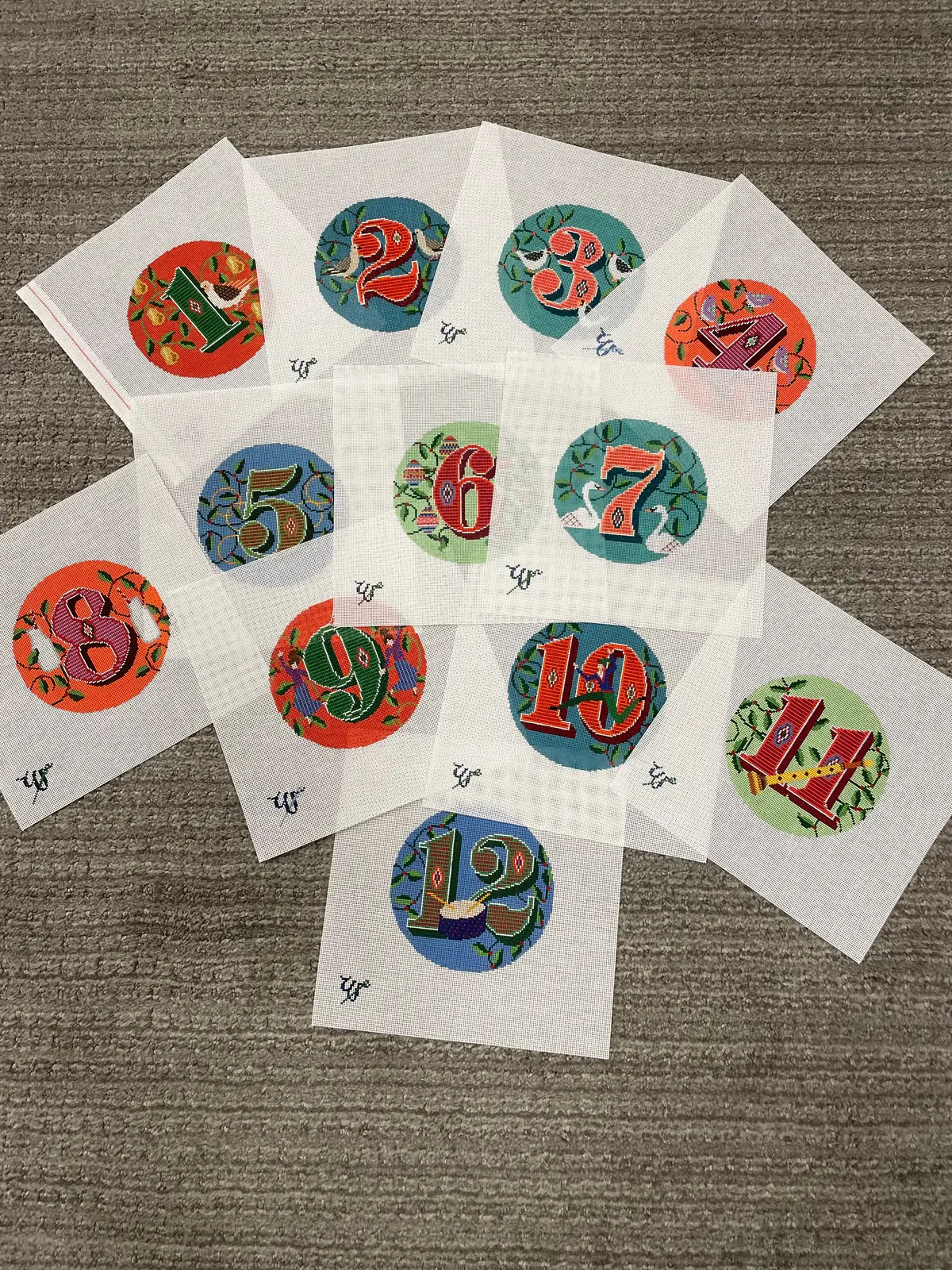 * Wipstitch Needleworks 12 Days Of Christmas (Sold As A Set) With Stitch Guide 1