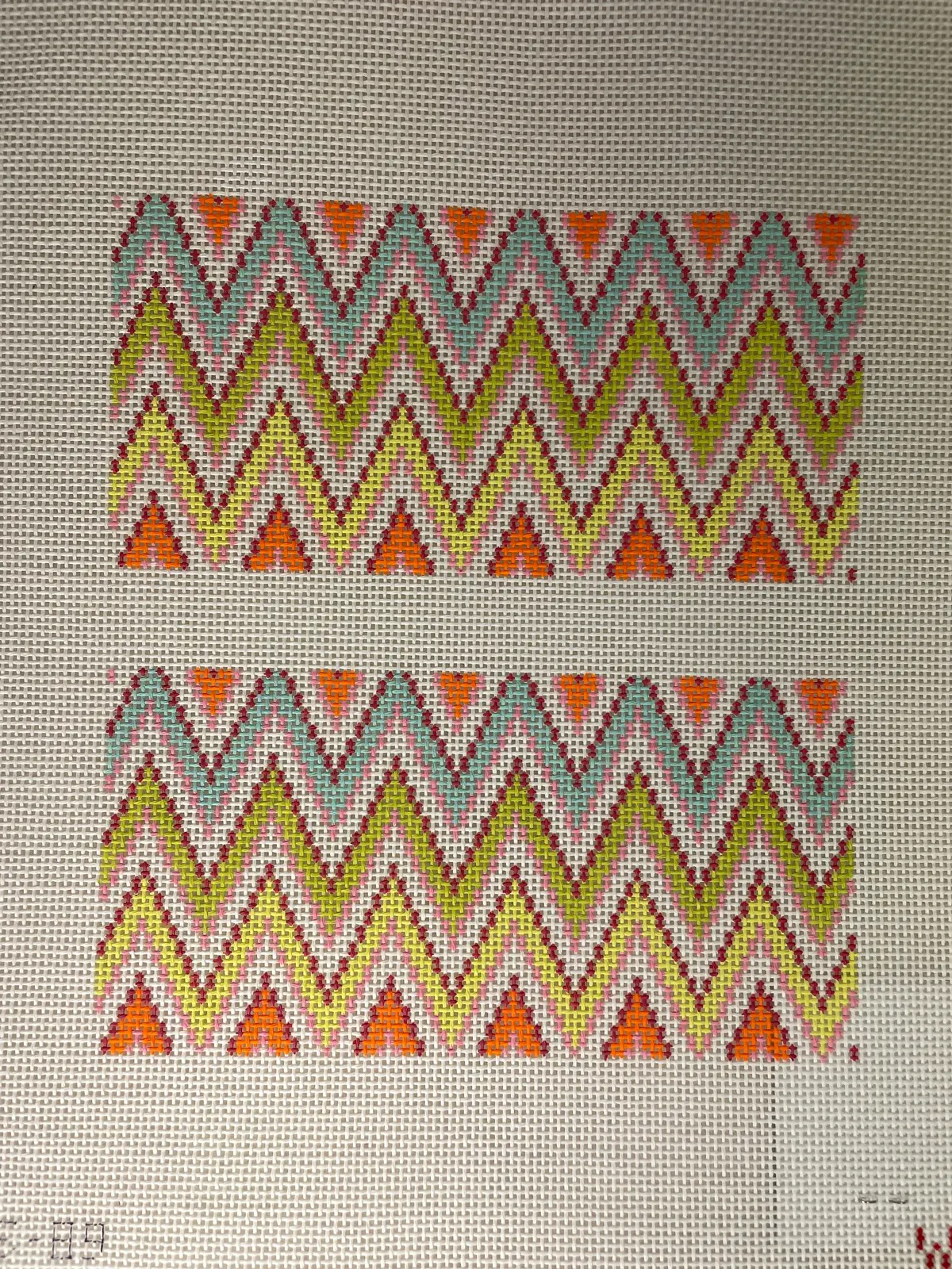 * What's The Stitch Needlepoint / Chevron Sunglass Case 1