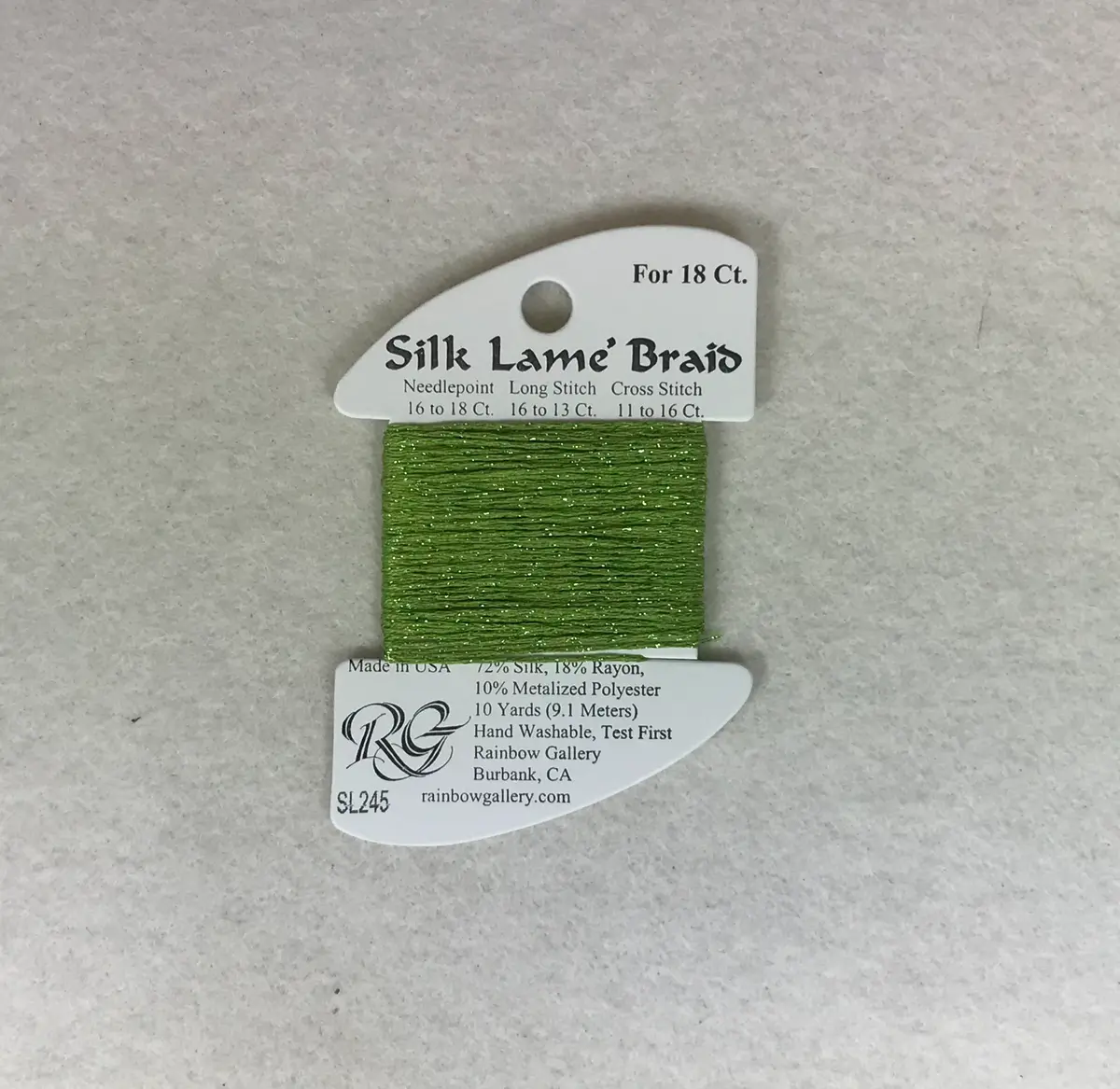 Silk Lame Braid Sl245 Green Banana 1