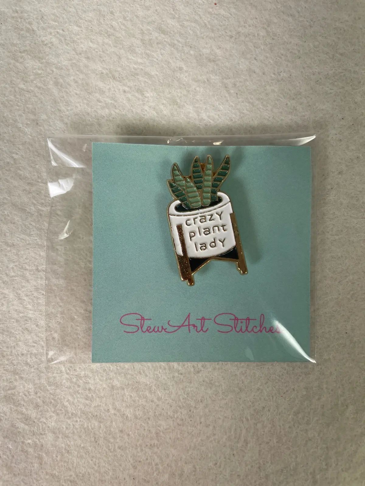 *Stewart Stitches Crazy Plant Lady Needleminder 1