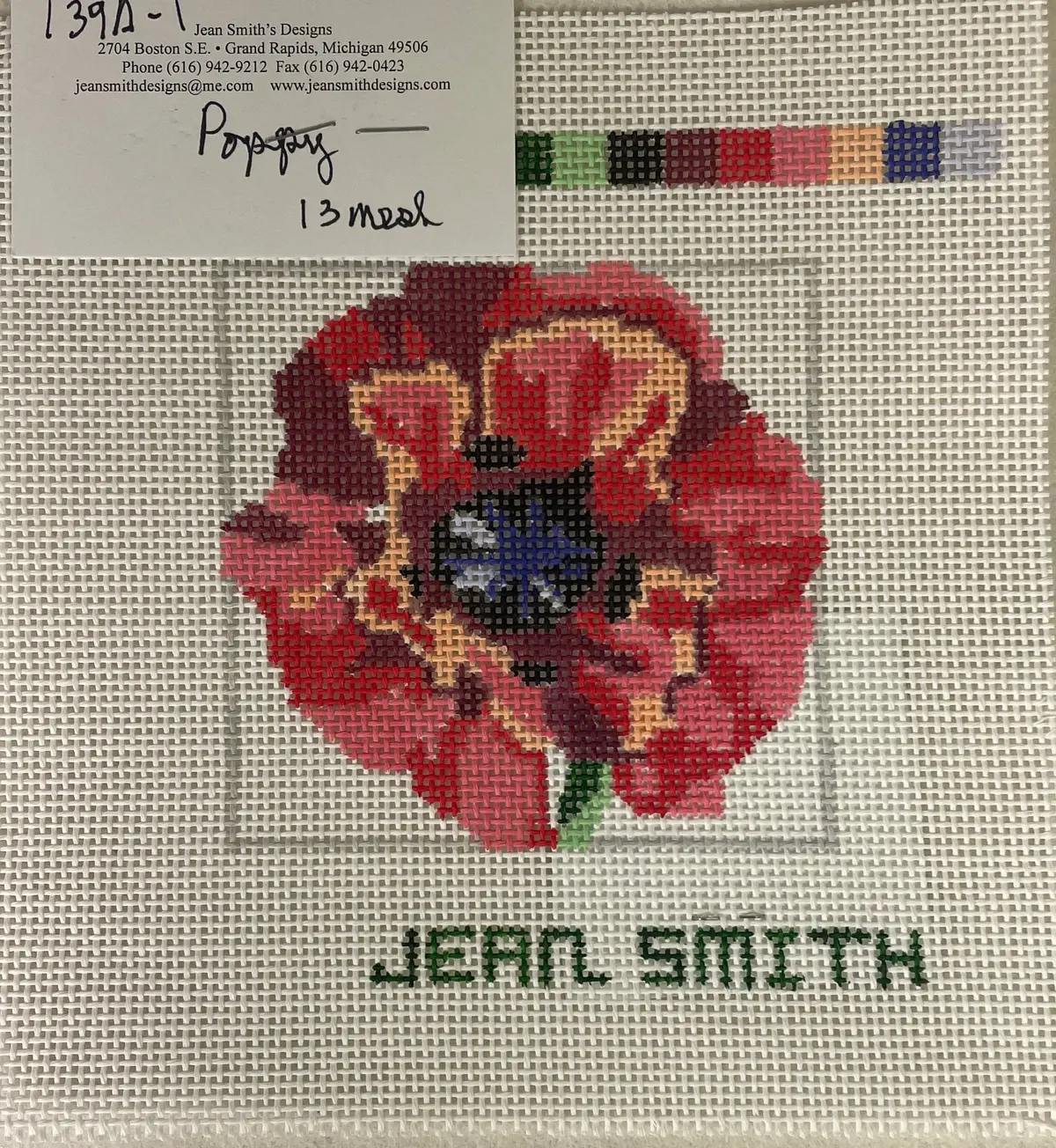 Jean Smith Design 139A -1 Poppy Coaster 1