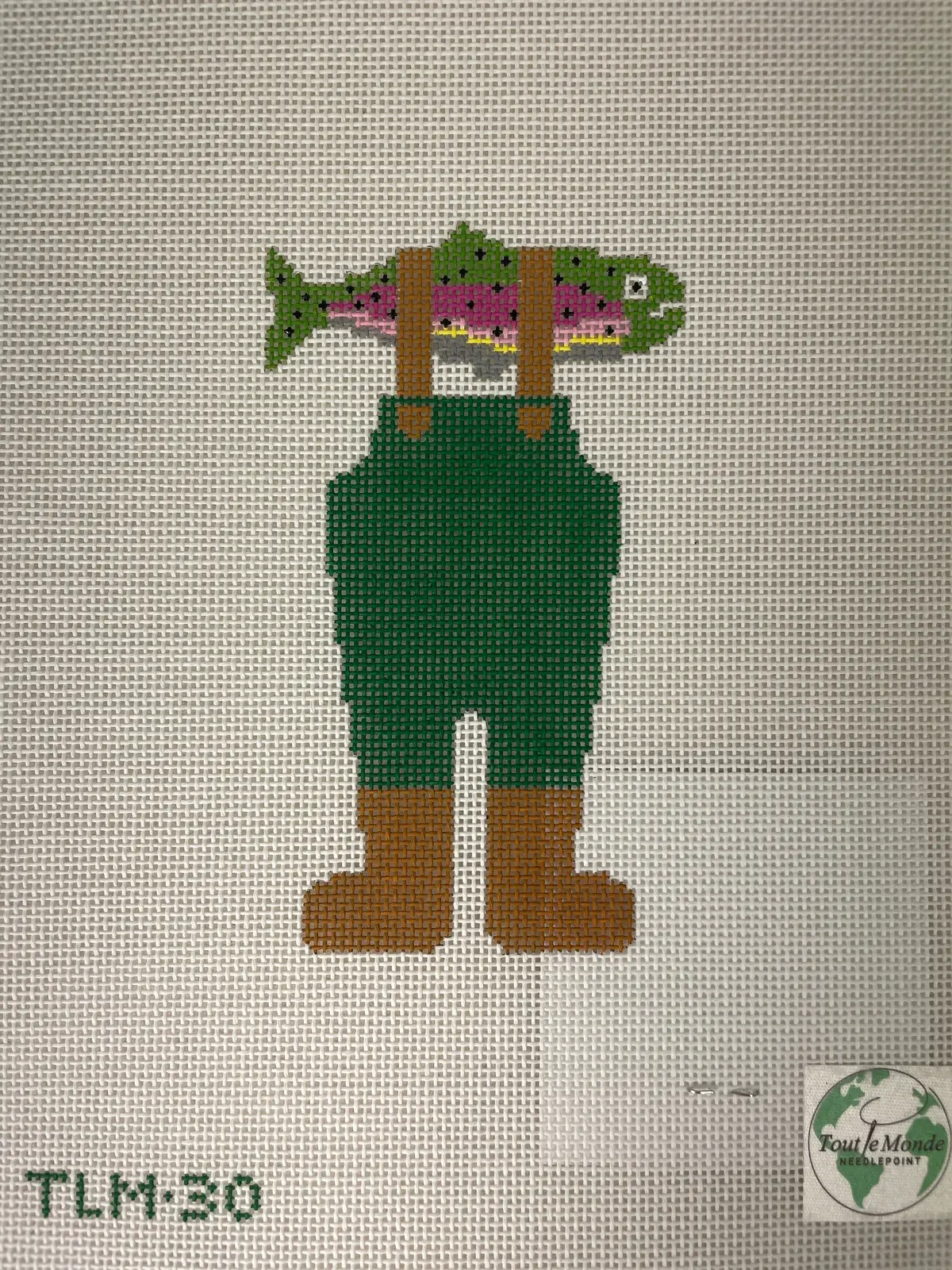 * Tout Le Monde Needlepoint Tlm30 Waders- Rainbow Trout 1
