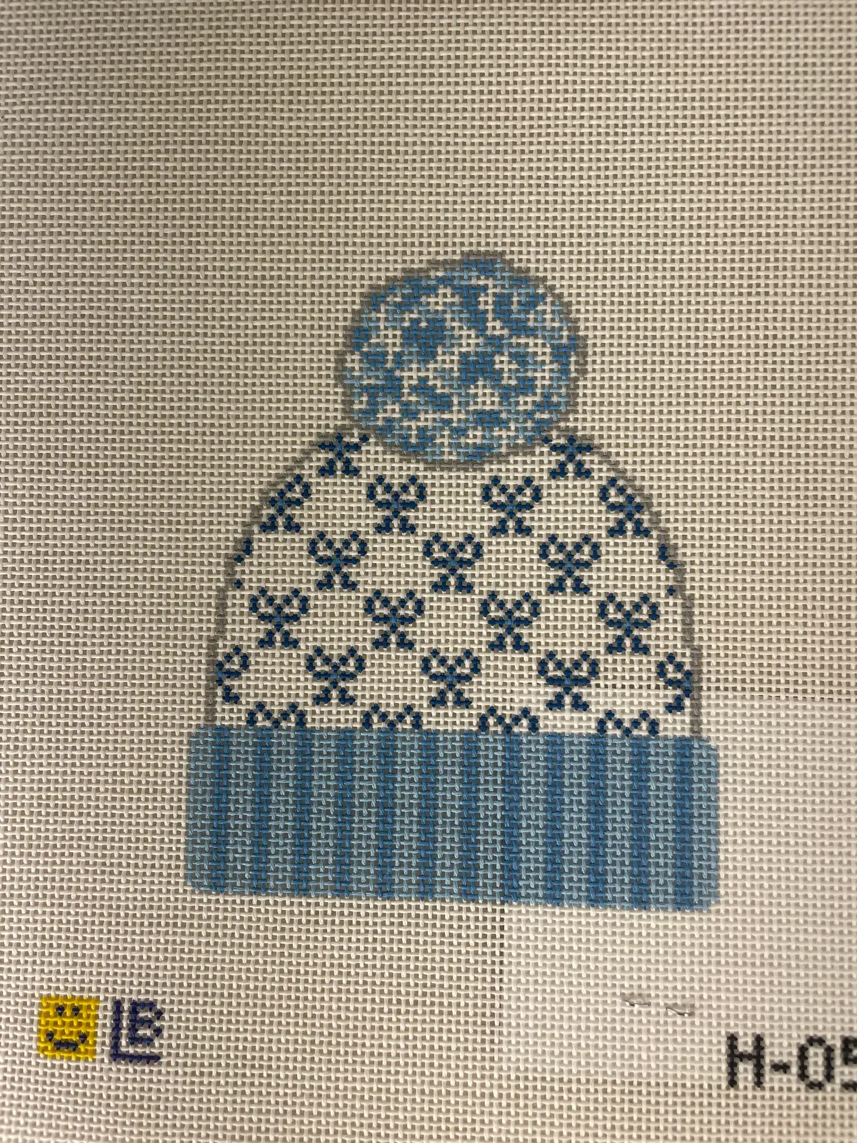 * Lauren Bloch Designs H05 Beanie- Bows, Blue 1
