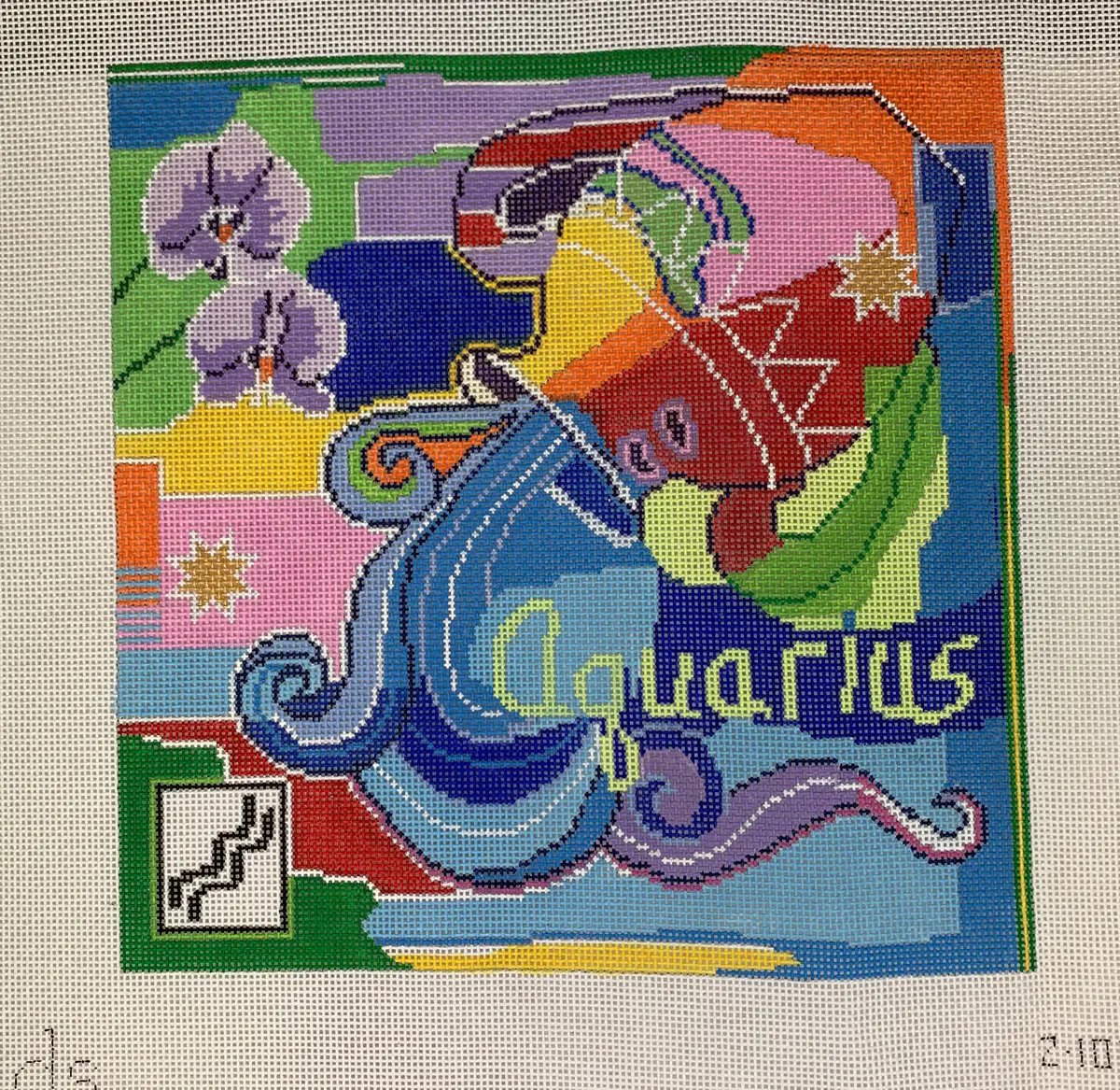 * Doolittle Stitchery Z104 Aquarius Zodiac 1