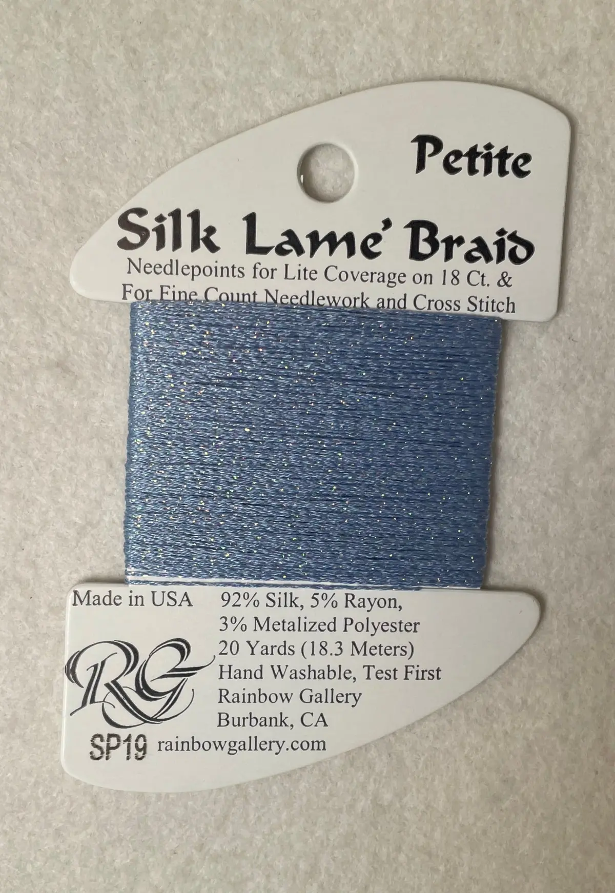 Petite Silk Lame Braid Sp19 Antique Blue 1