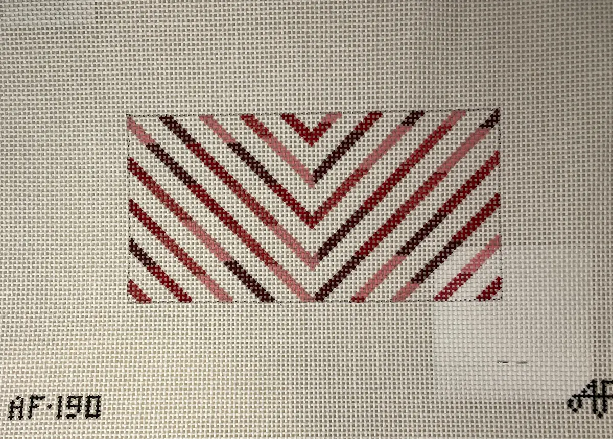 * Anne Fisher Needlepoint Af190 Red Chevron 3X6 Insert 1