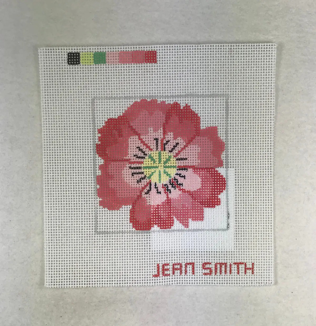 Jean Smith Design 53A-4 Coral Flower Coaster 1
