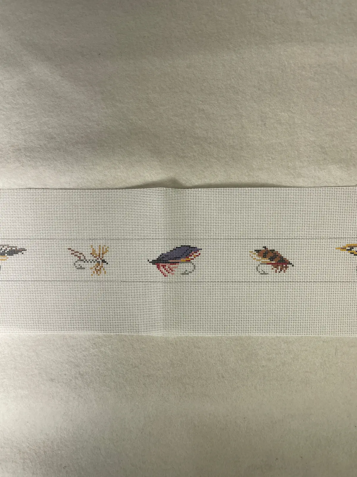 * Susan Roberts Needlepoint 318 Fly Fish Belt- 18M 1