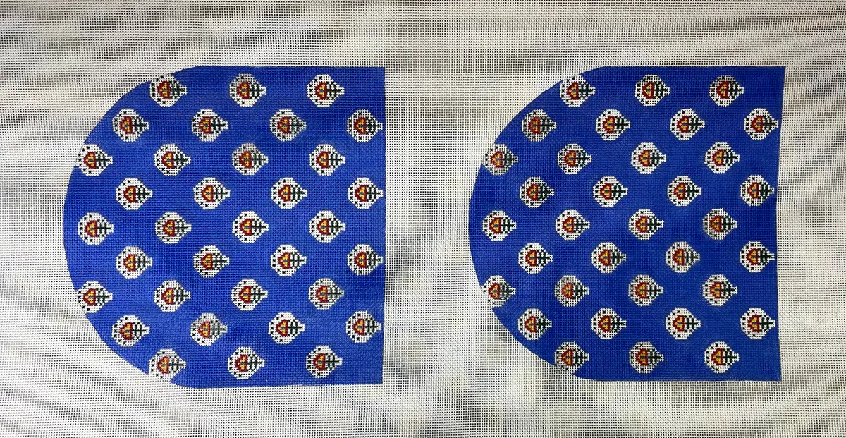 * Sale- L'esprit De France Hb603 Rose Border Sachel- Blue 1
