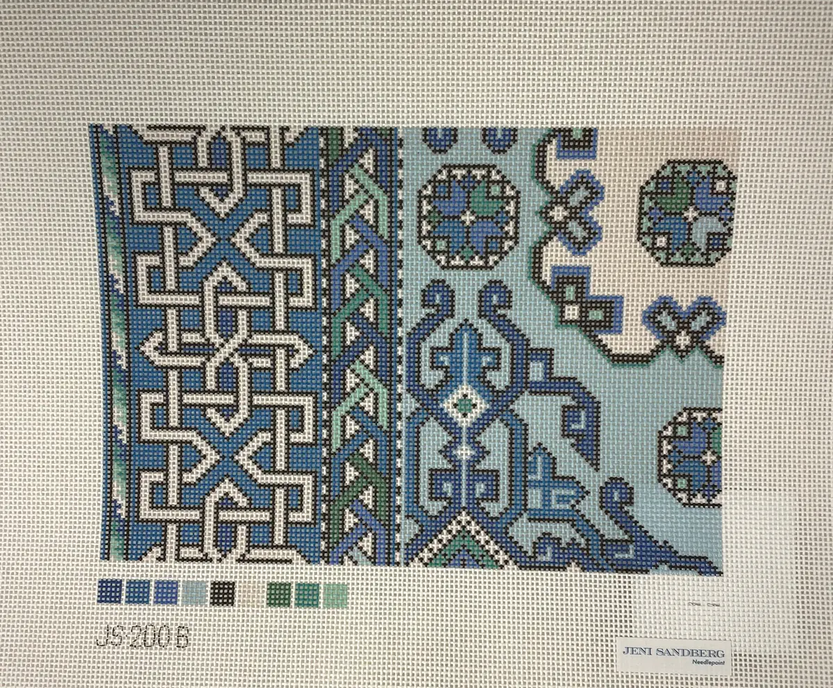 * Jeni Sandberg Needlepoint Js200b Holbein Clutch- Blue 1