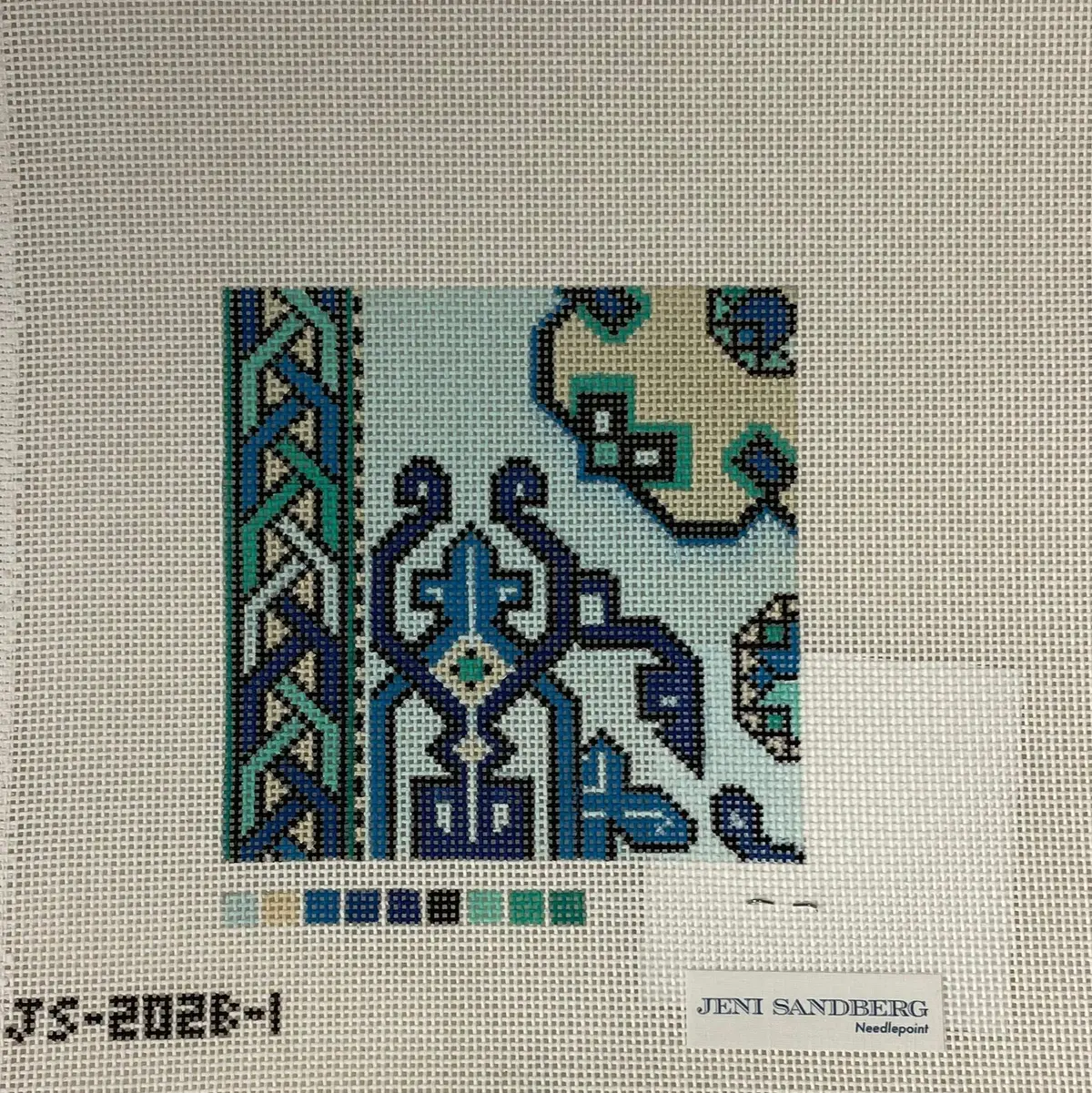 *Jeni Sandberg Js202b Holbein 4 Inch Square Coaster Canvas- Blue 1