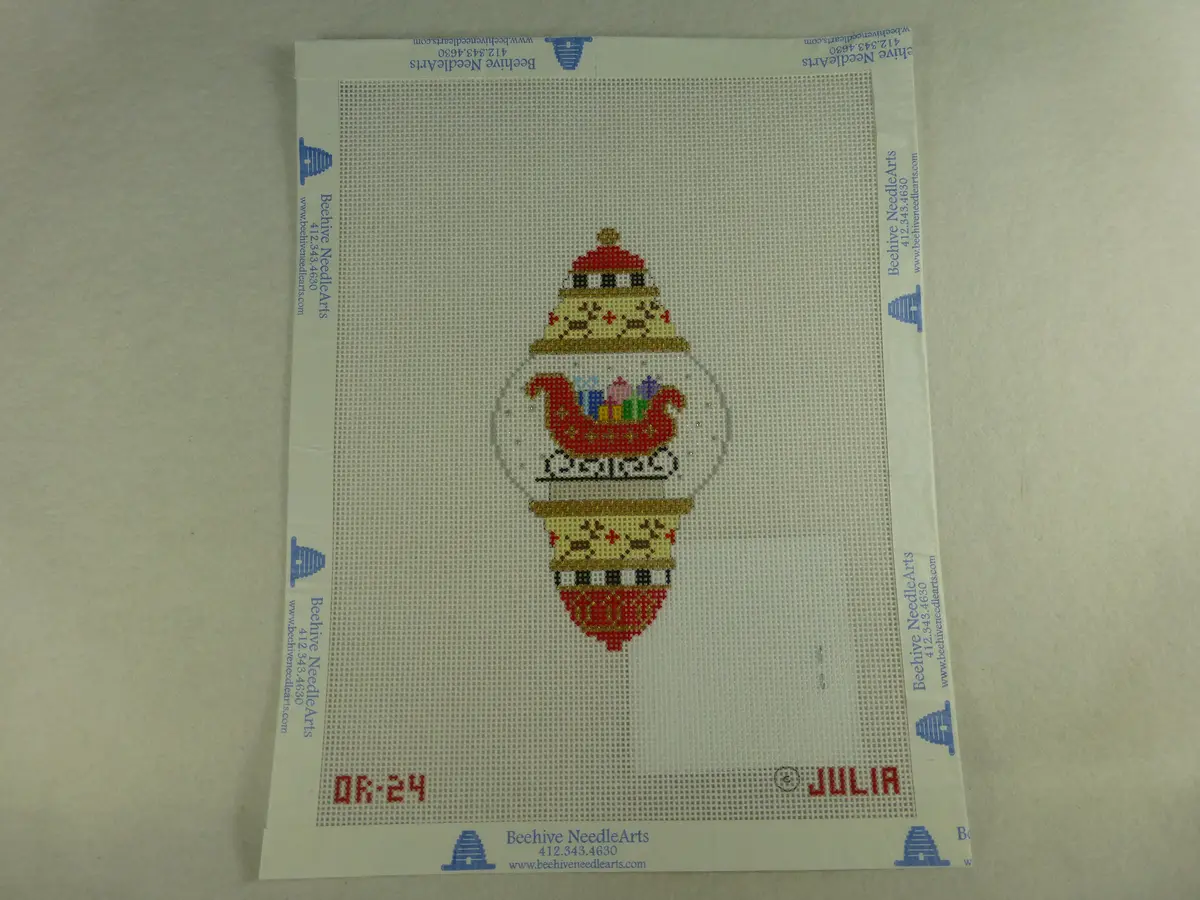 Julia's Needleworks Or24 Sleigh Ornament 1