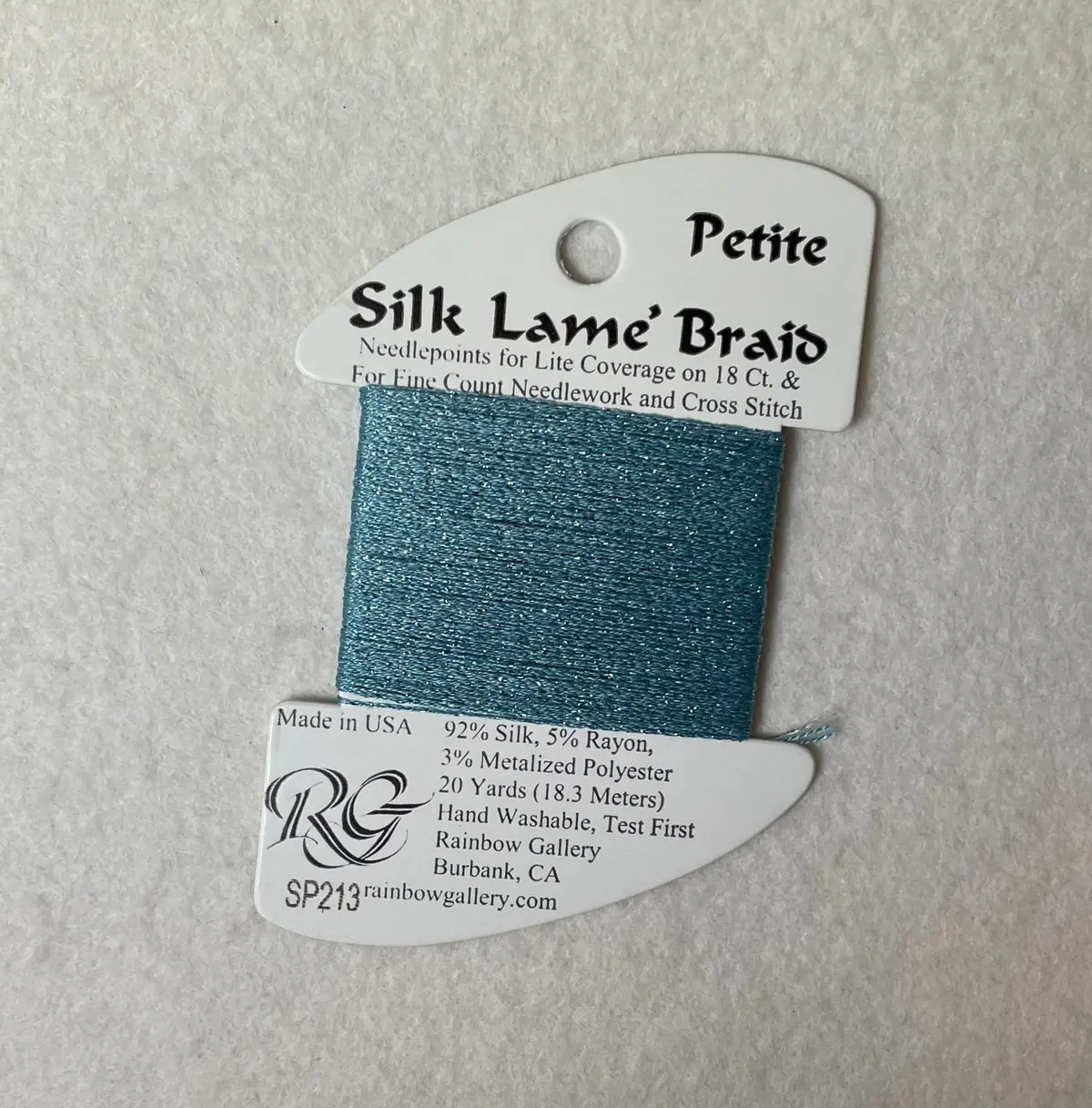 Petite Silk Lame Braid Sp213 Dusty Turquoise 1