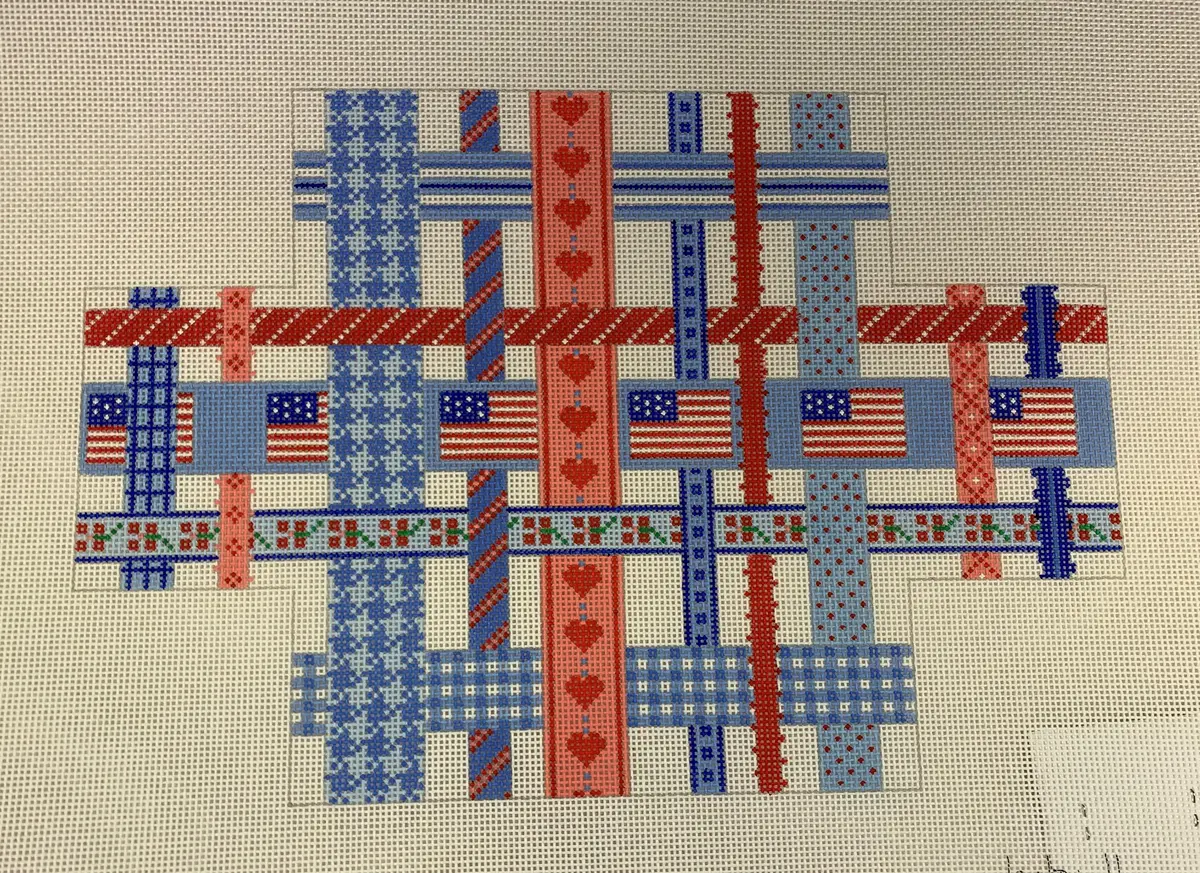 * Kate Dickerson 214 Woven Ribbons - Red, White, And Blue 1