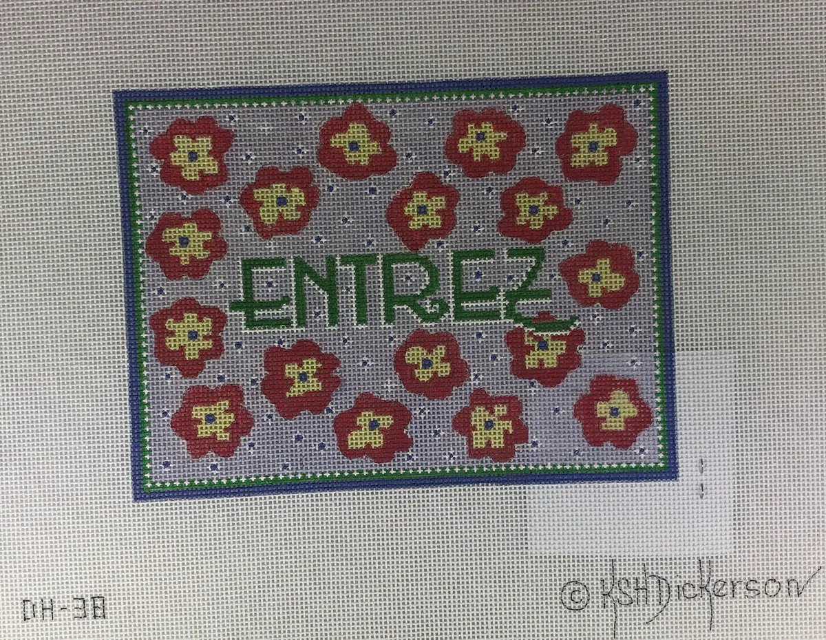 Kate Dickerson Needlepoint Dh-38 Floral - Periwinkle 1