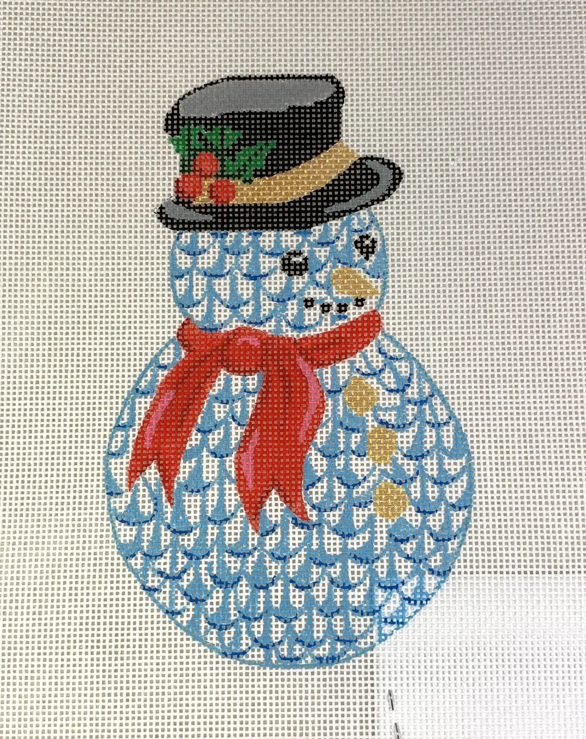 Kate Dickerson Needlepoint Xm- 87 Herend-Style Snowman 1