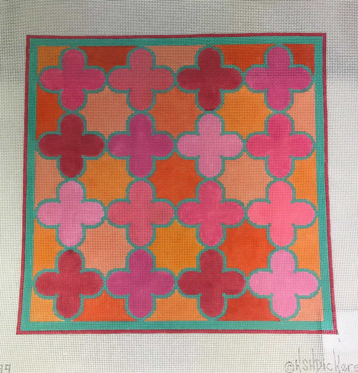 Kate Dickerson Needlepoint Pl-139 Quatrefoils 1
