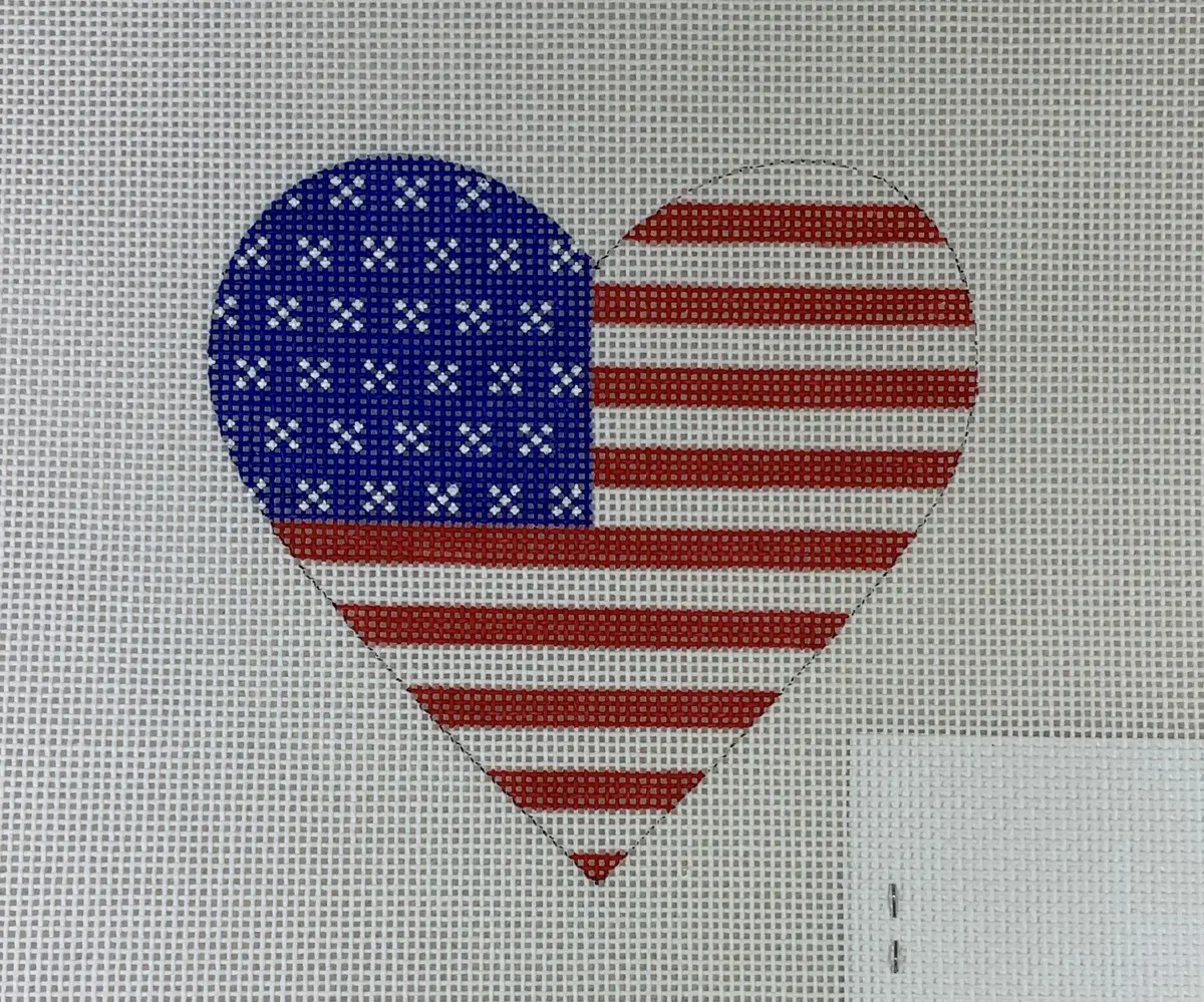 Kate Dickerson Needlepoint Om- 232 American Flag- Red, White, And Blue 1