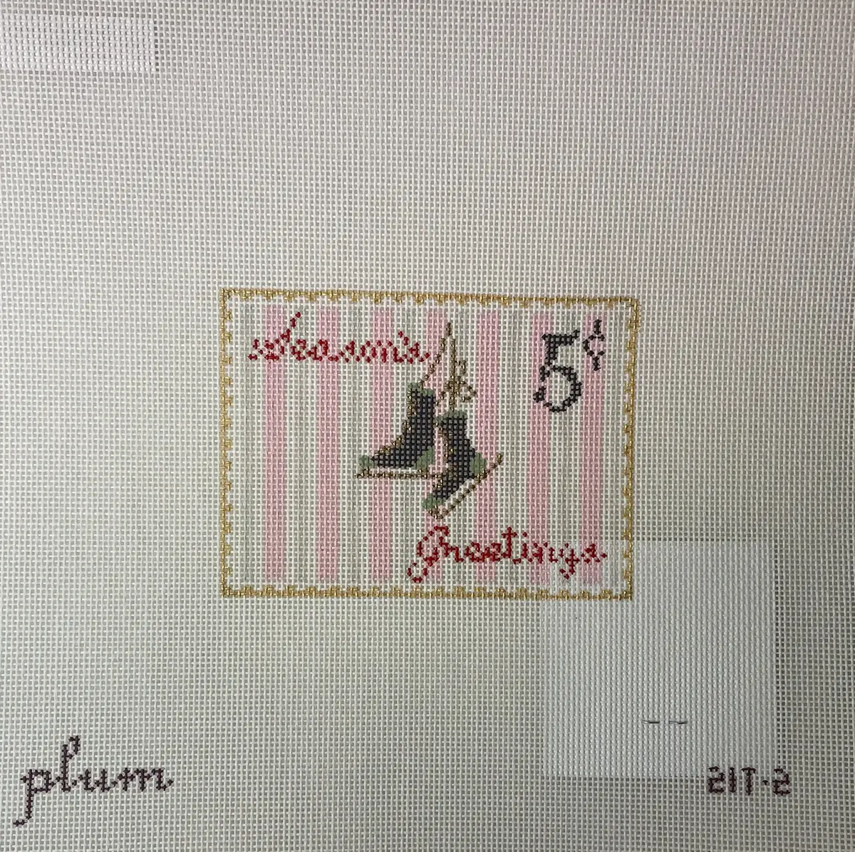 * The Plum Stitchery 21T-2 Vintage Stamp Collection- Ice Skates 1