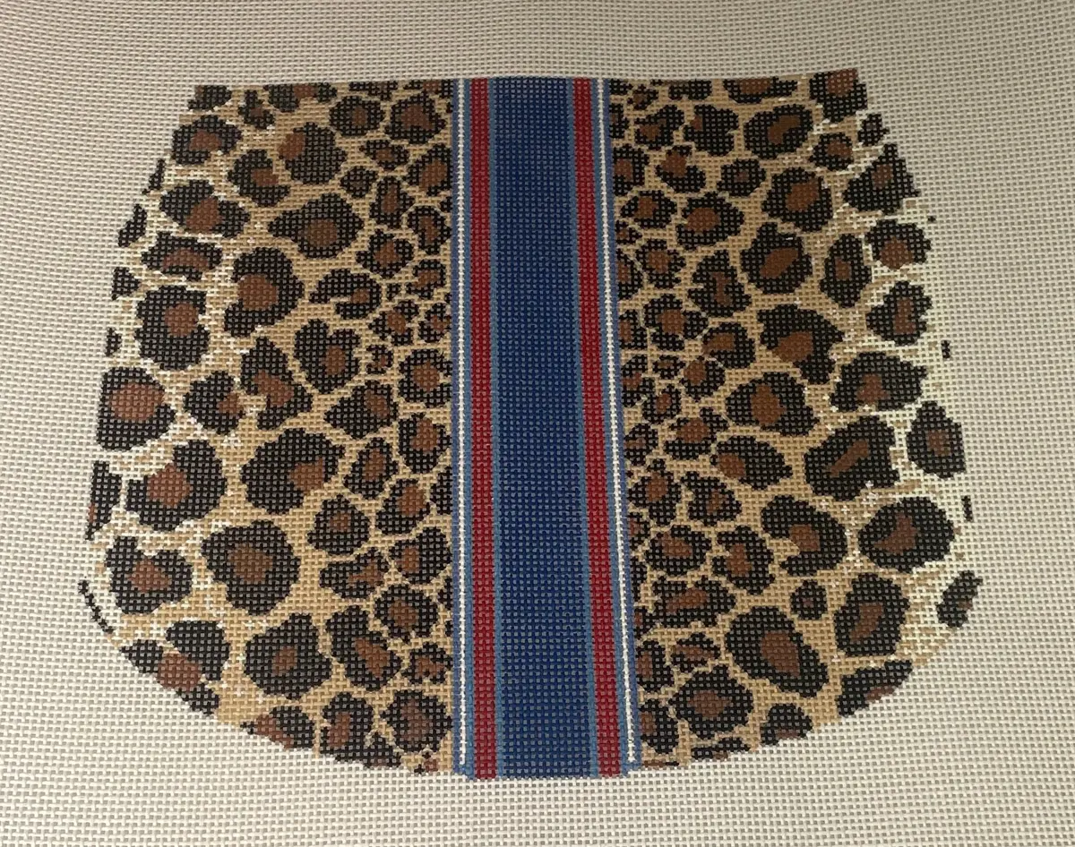 * Jeni Sandberg Needlepoint Js223a (1 And 2) Leopard Purse And Flap 1
