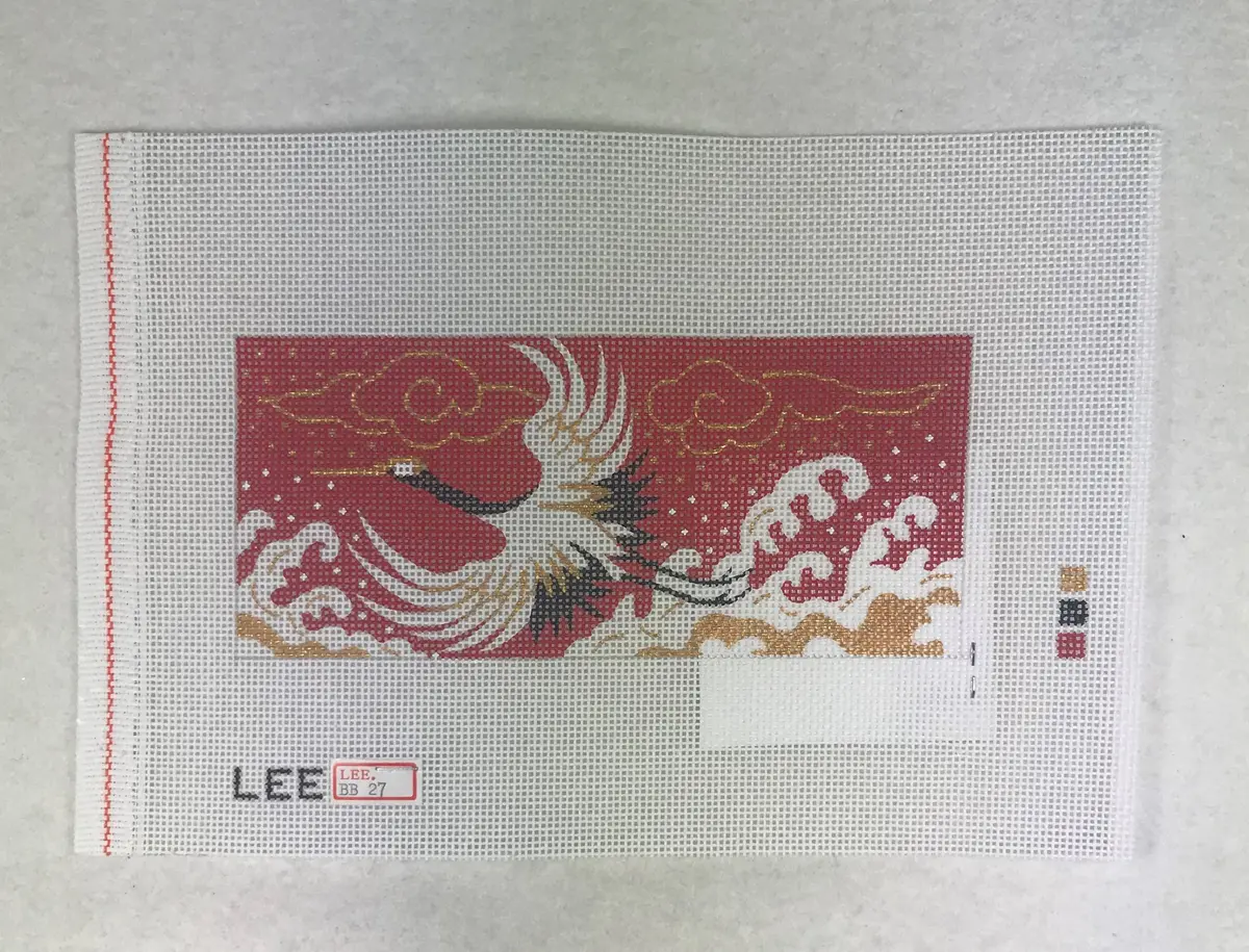 Lee's Needle Arts Bb27 Crane On Red 1