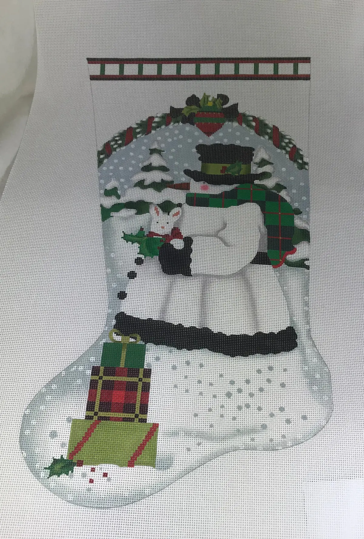 * Melissa Shirley 2113 White Snowman Stocking 1