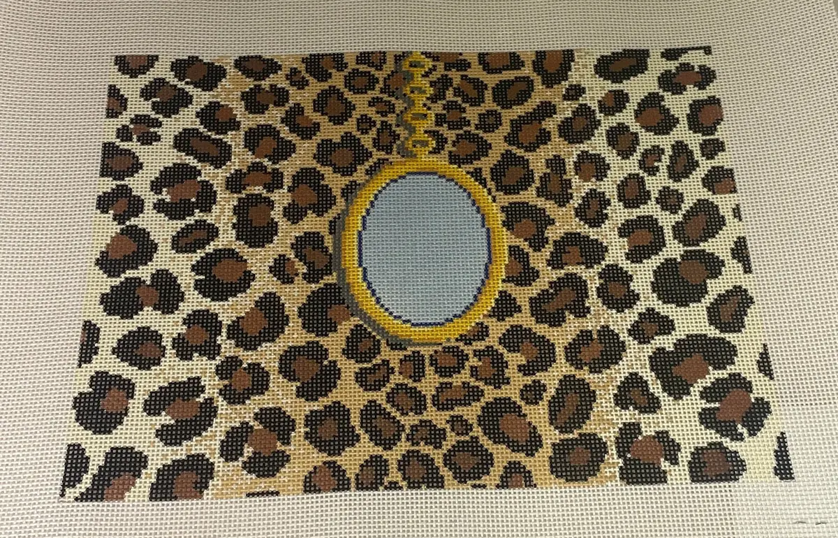 * Jeni Sandberg Js239a  Leopard Pendant Clutch Canvas 1