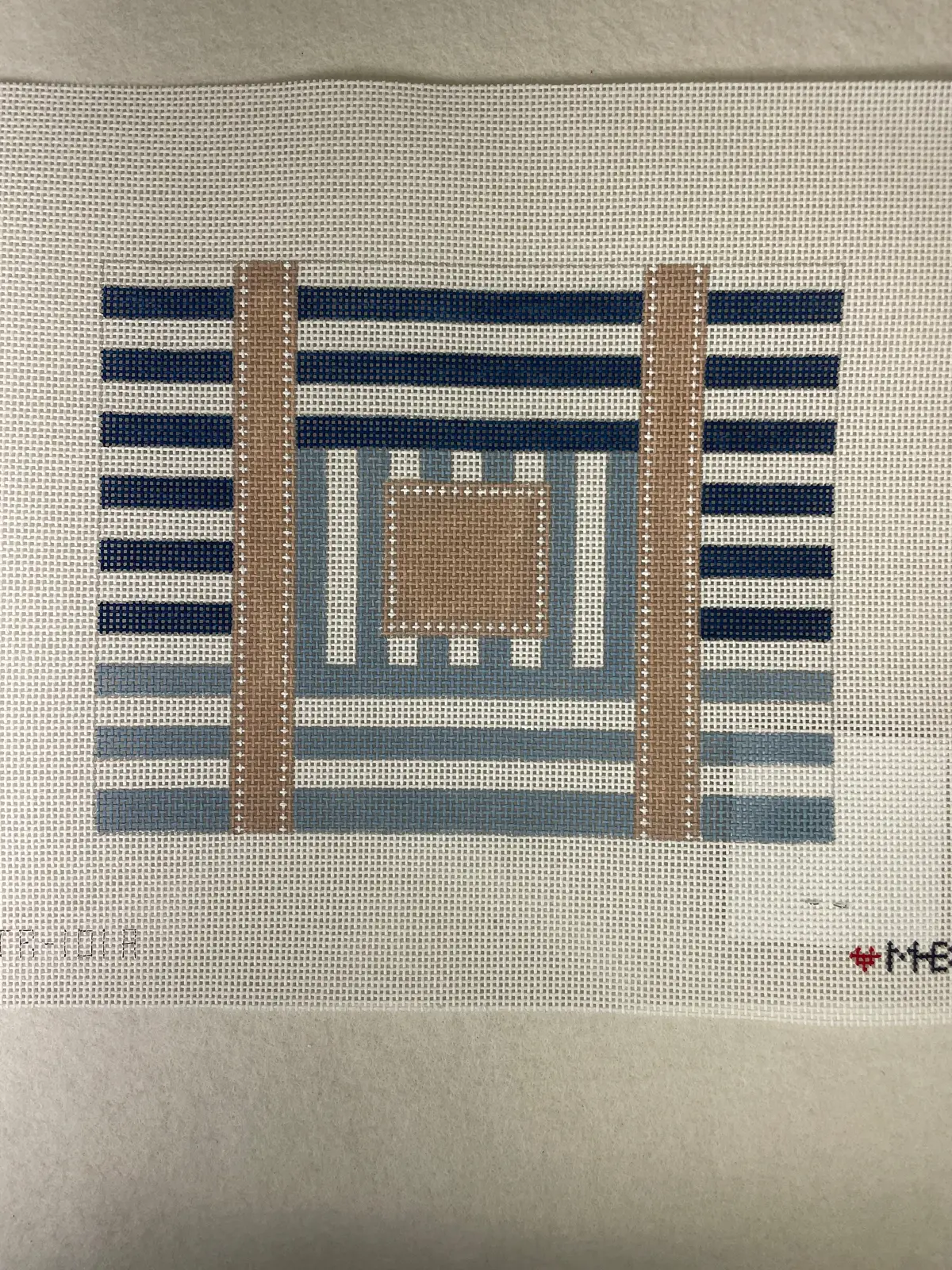 * Love Mhb Studio 101A Multi Stripe Tote- Navy Sky 8X6 1