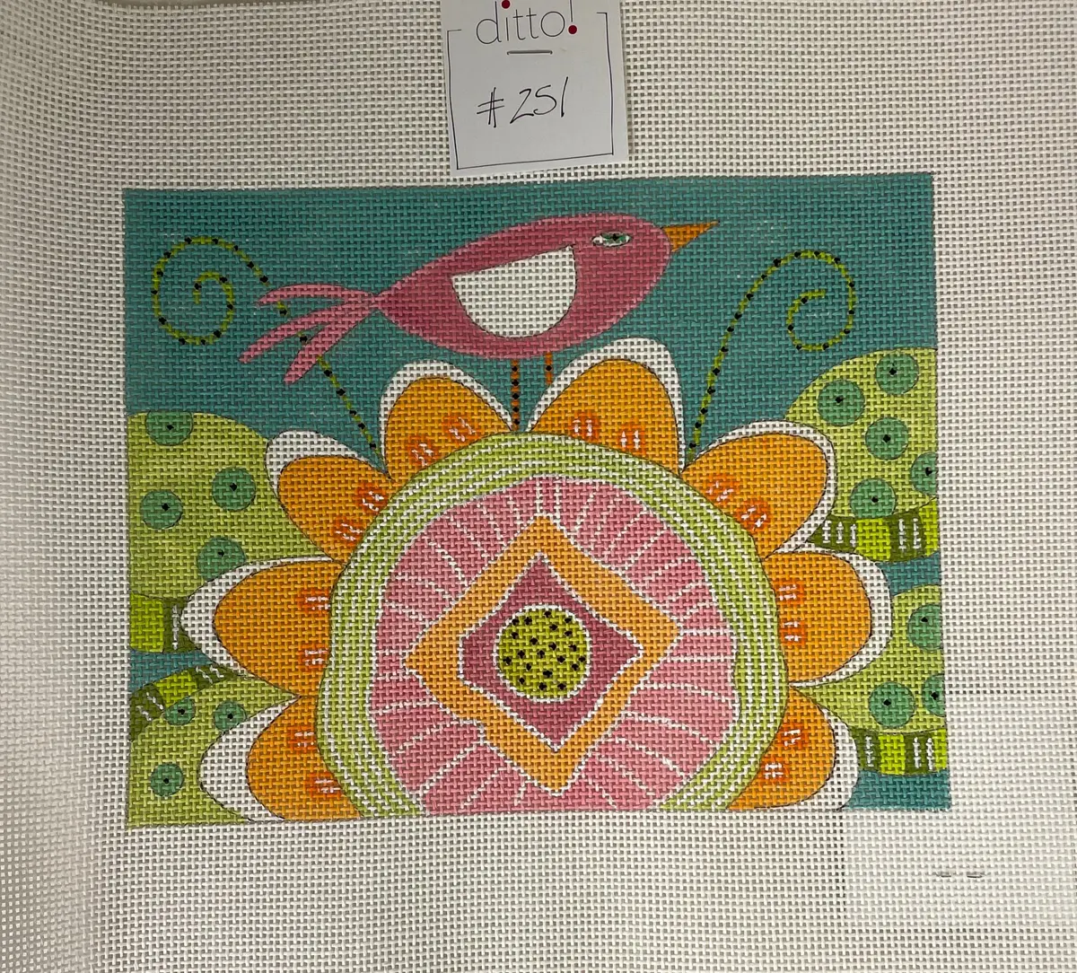 *Ditto Needlepoint Works #251 Bird On Flower 1