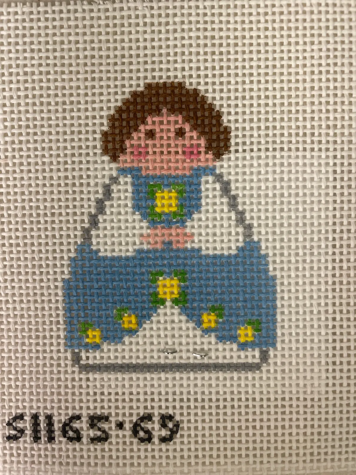 Stitch It's Si165-69 Blue Angel With Yellow Flowers 1