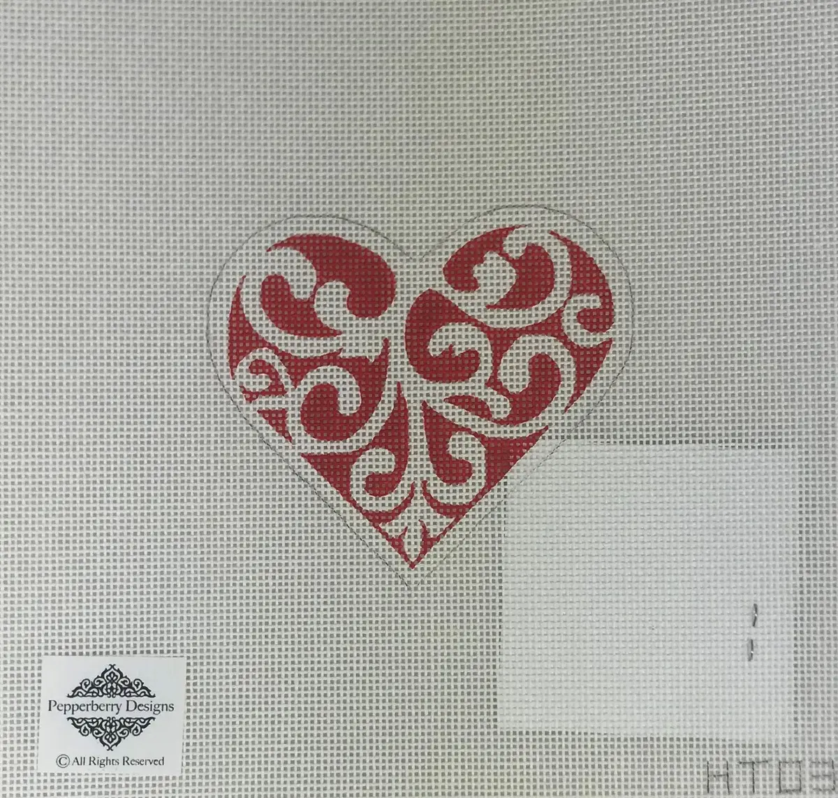 Pepperberry Designs 256 Red And White Scroll 1